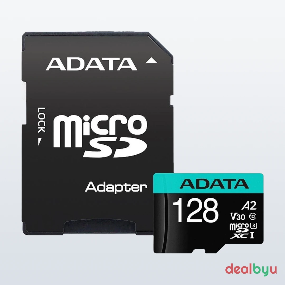 ADATA Premier Pro microSD 128 GB microSDXC Memory Card (C10 U3 V30 A2, 100 MB/s)