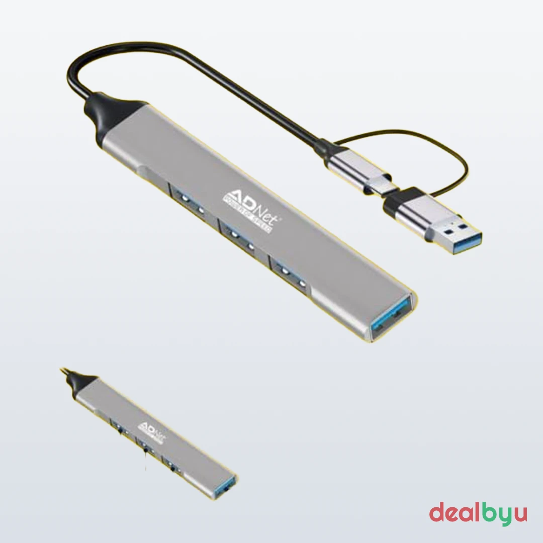 ADNet 4-in-1 USB-C + USB 3.1 Combo Hub (AD-UH-228) — AD-UH-228, 4x USB-A downstream