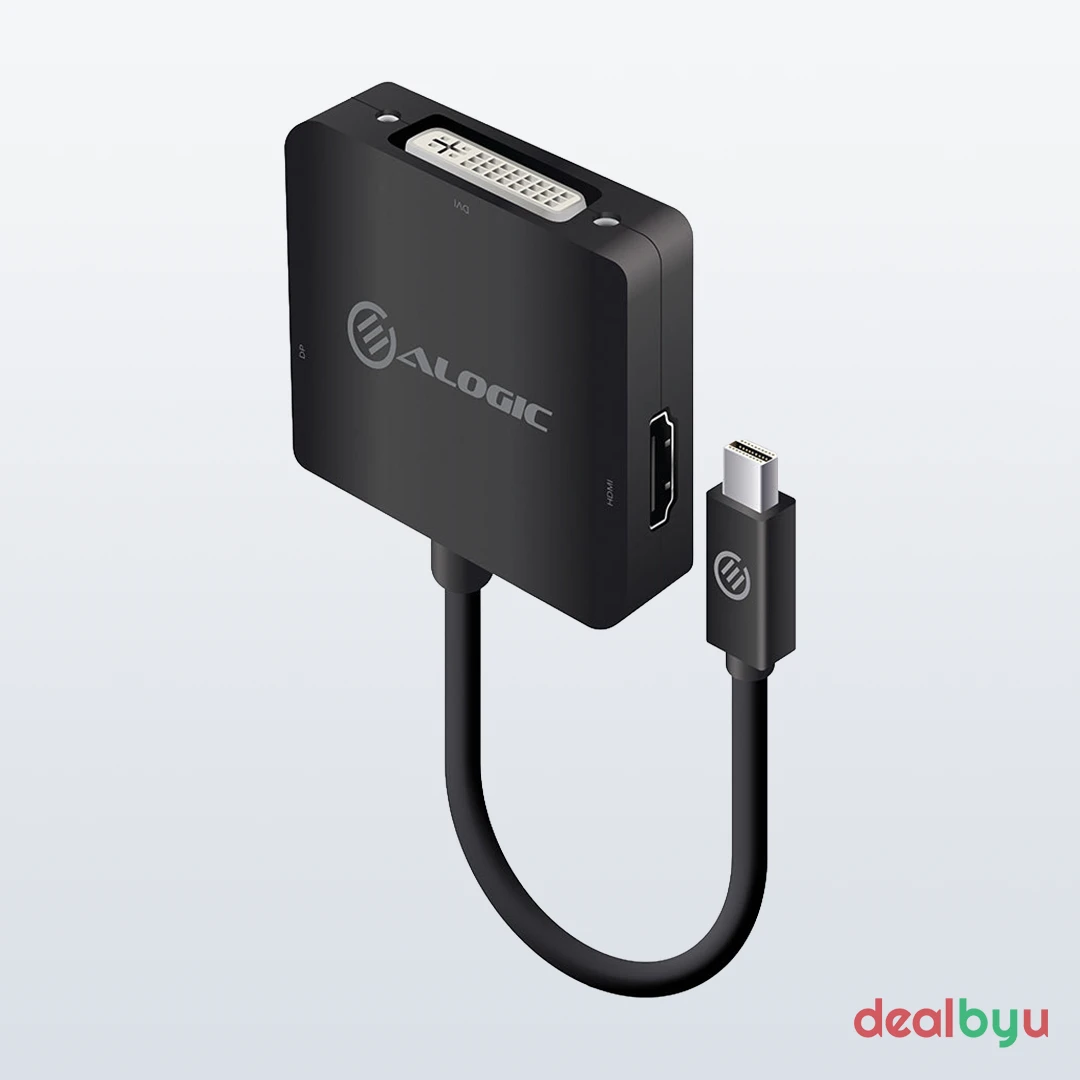 Alogic 3-in-1 Mini DisplayPort to HDMI / DVI / VGA Adapter (Elements Series) — Mini DisplayPort, HDMI, DVI, VGA