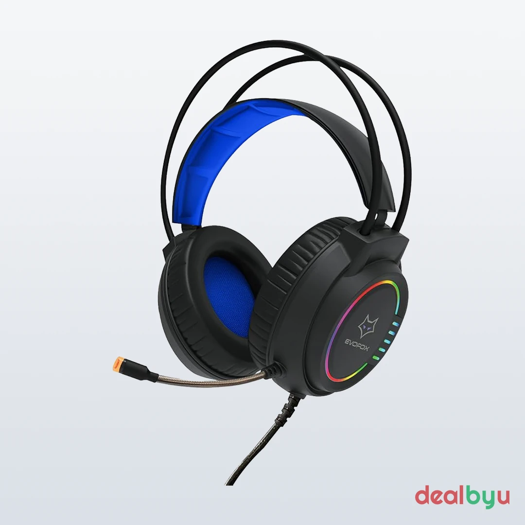 Amkette EvoFox Nebula — Wired 3.5mm Gaming Headset, Fixed boom mic
