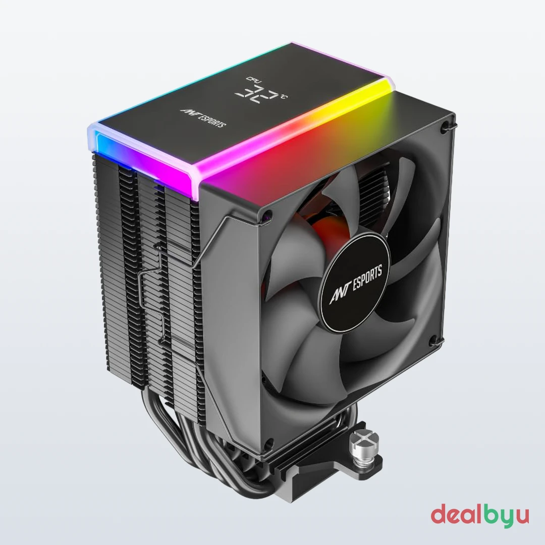Ant Esports V4 Digital ARGB LGA1851/AM5 Black CPU Air Cooler