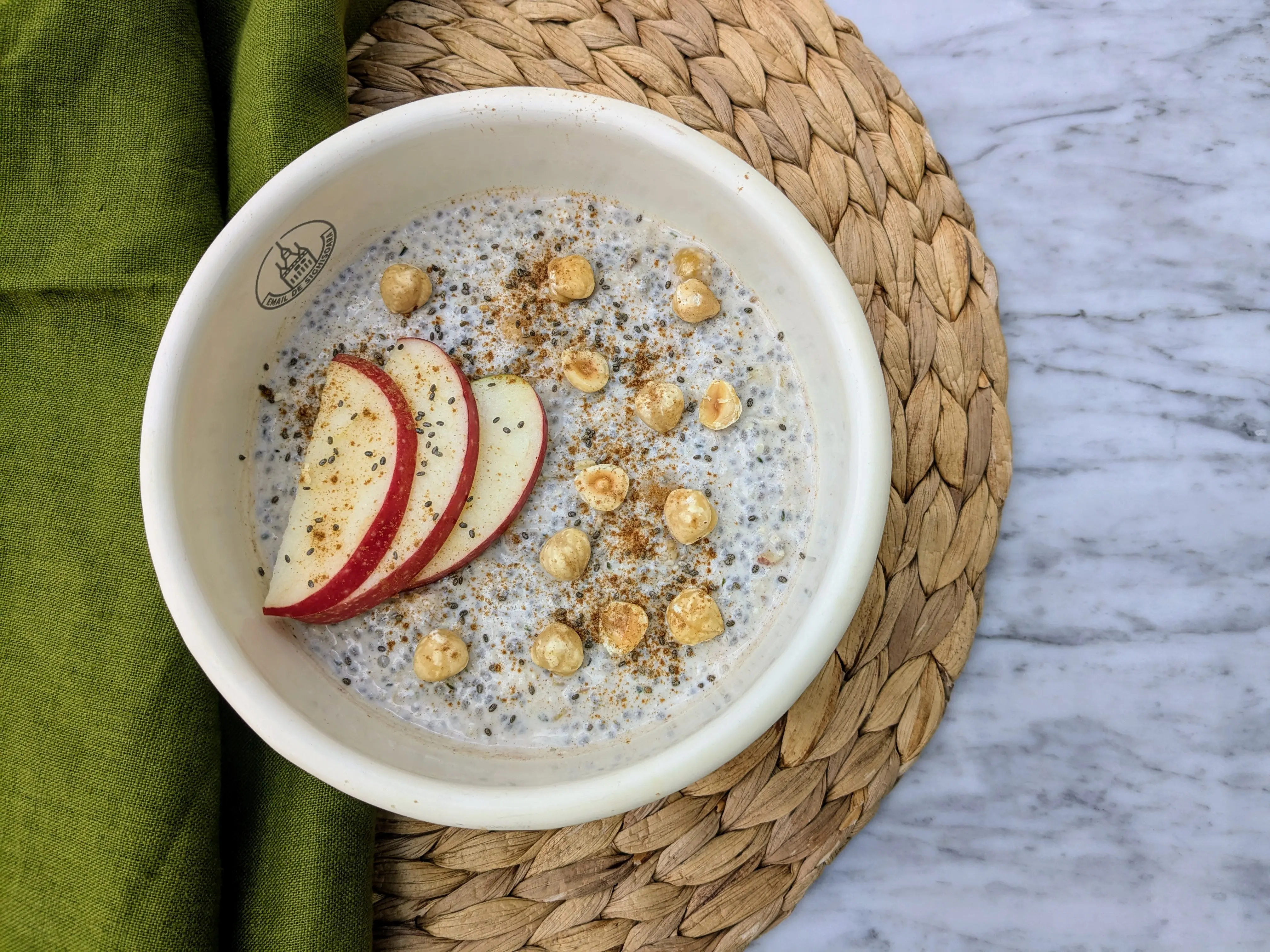 Apple and nuts overnight bircher