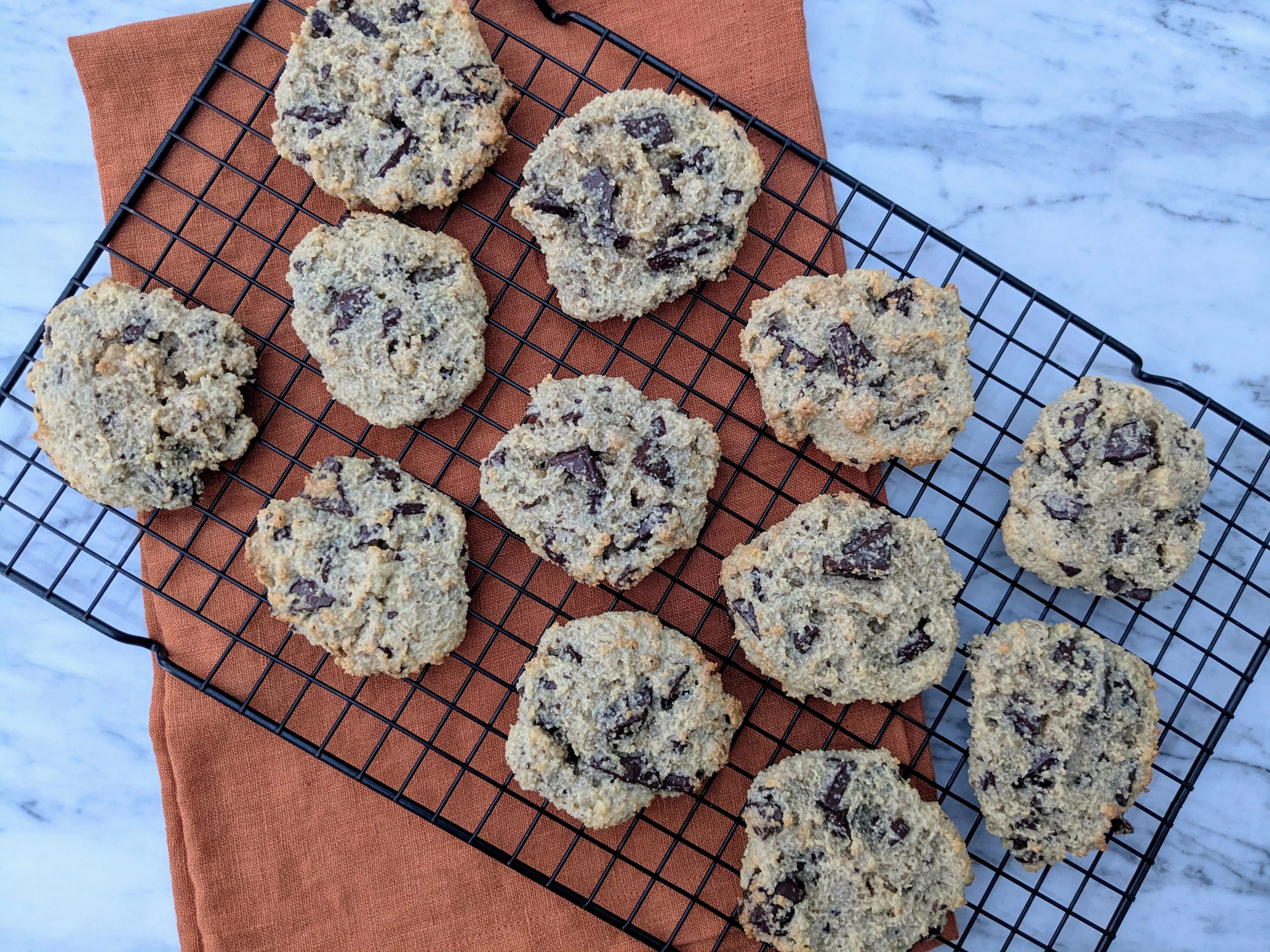 Dark chocolate walnut cookies