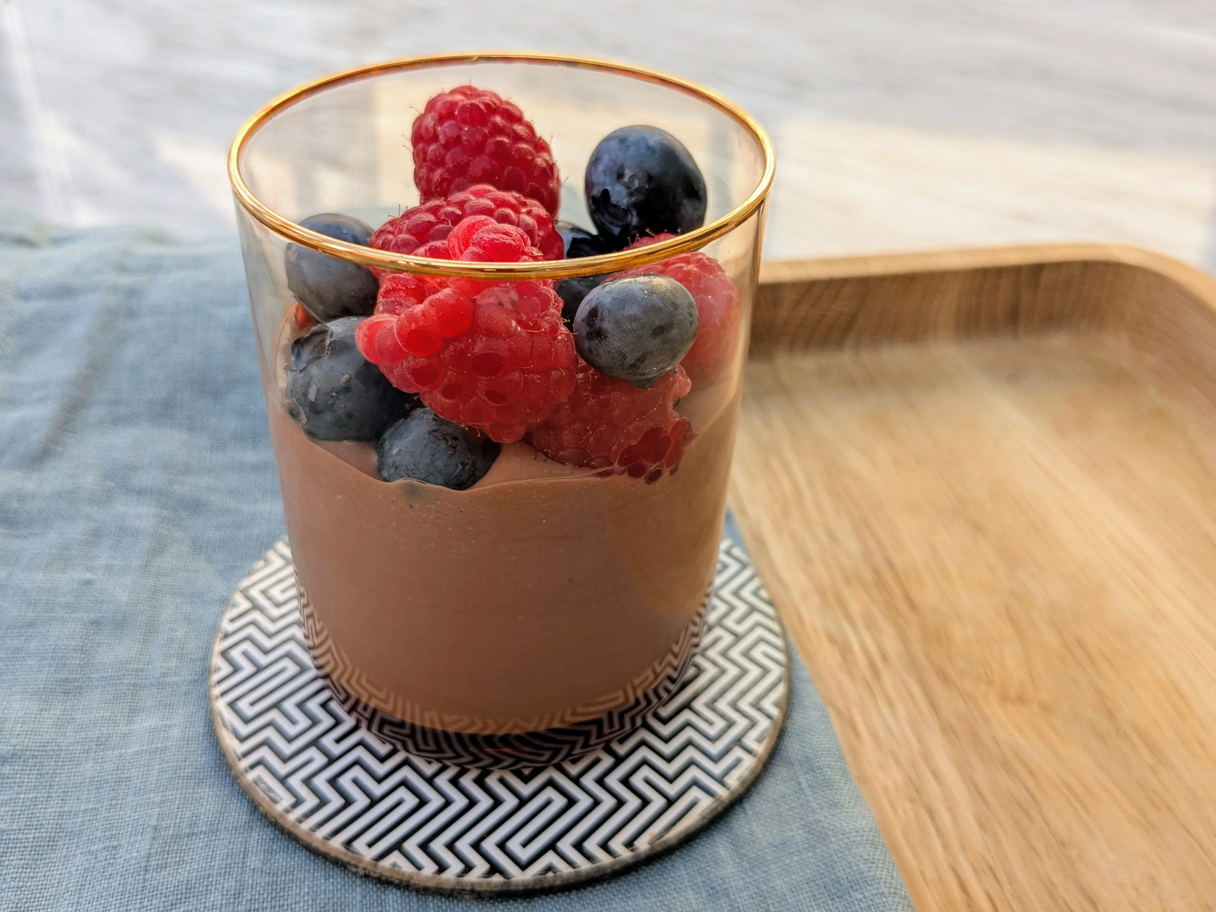 Chocolate mousse with mixed berries