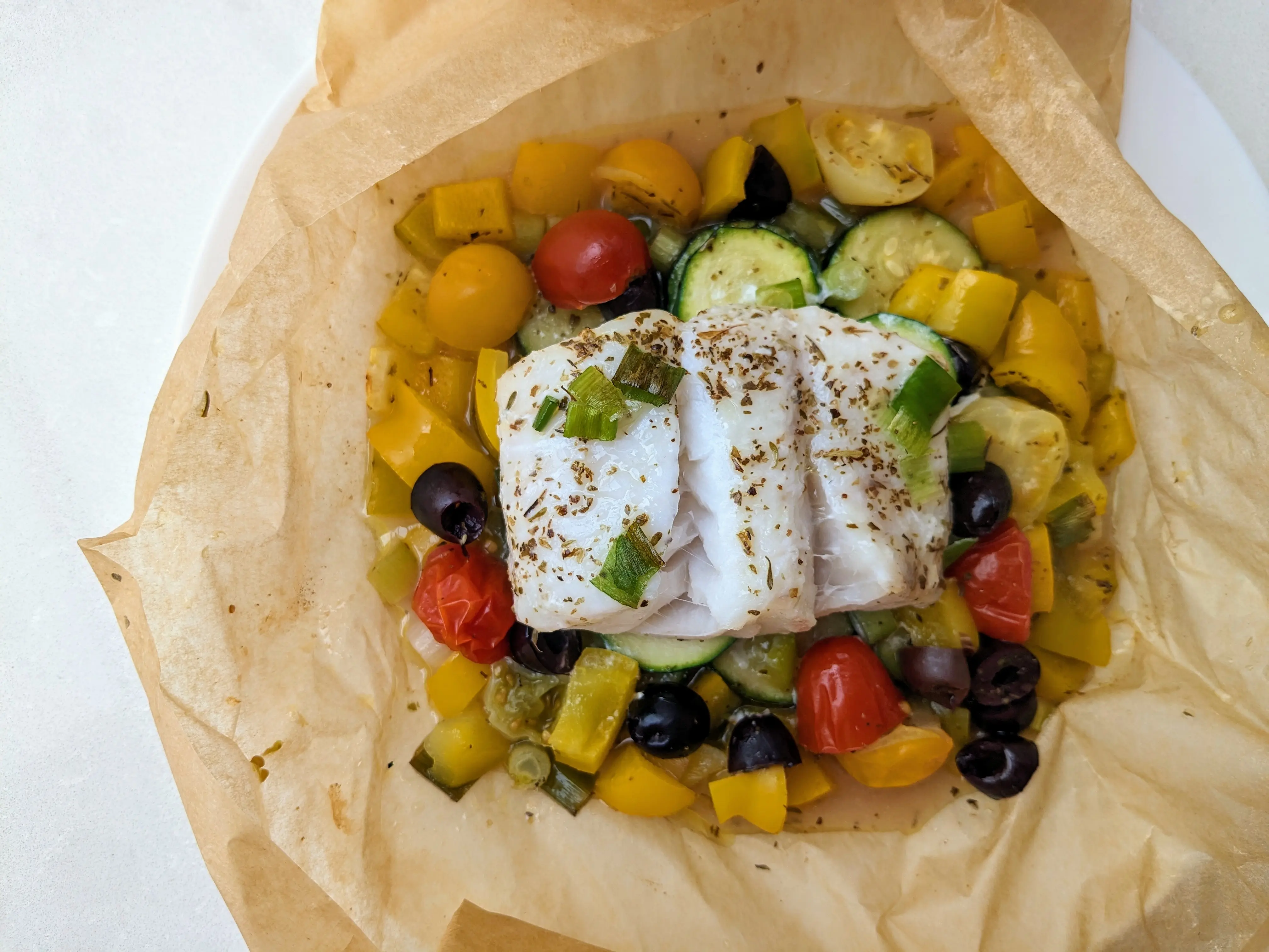 Mediterranean cod en papillote