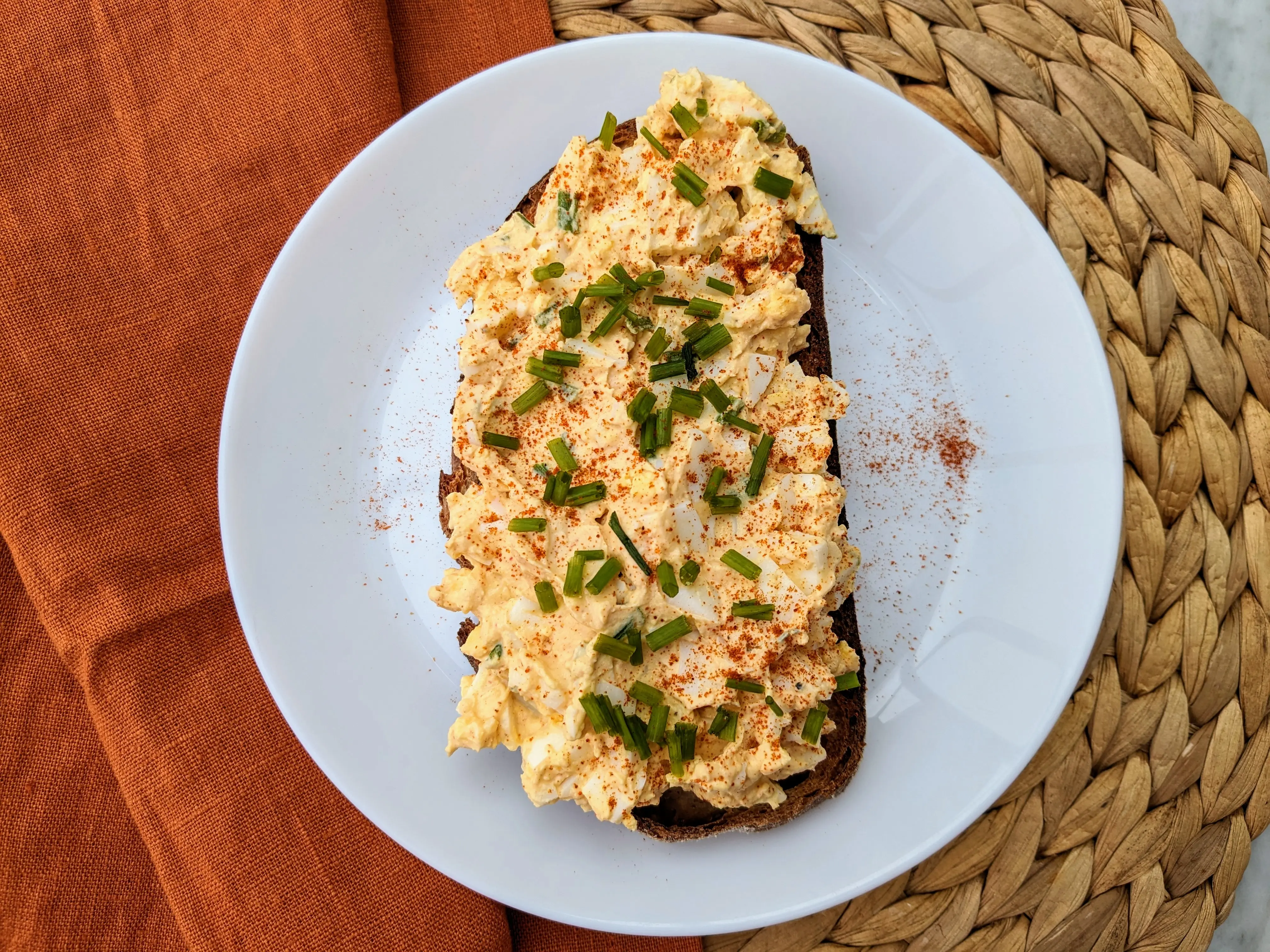 Egg salad on sourdough toast