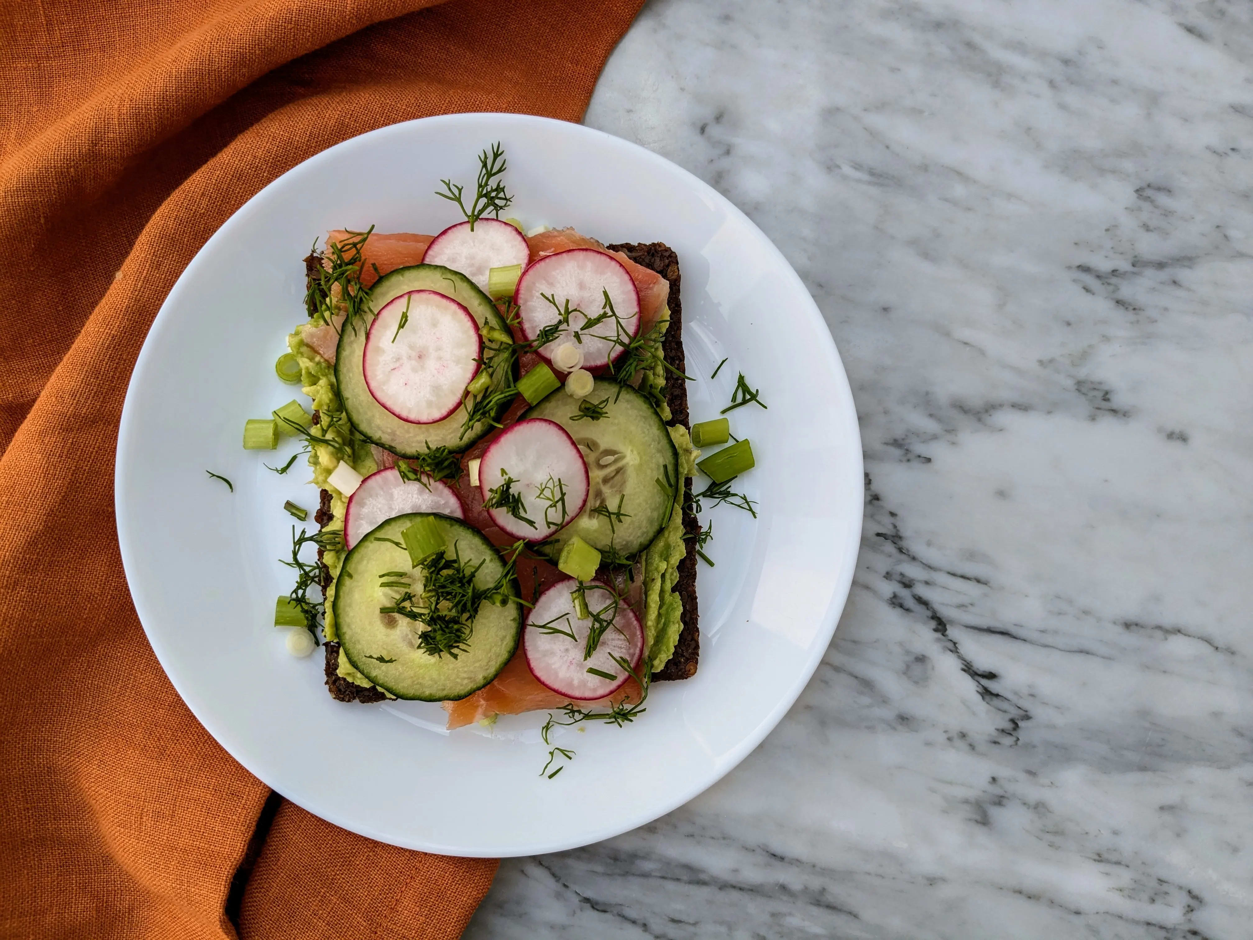Photo of Smoked salmon Smørrebrød (Danish open sandwich)