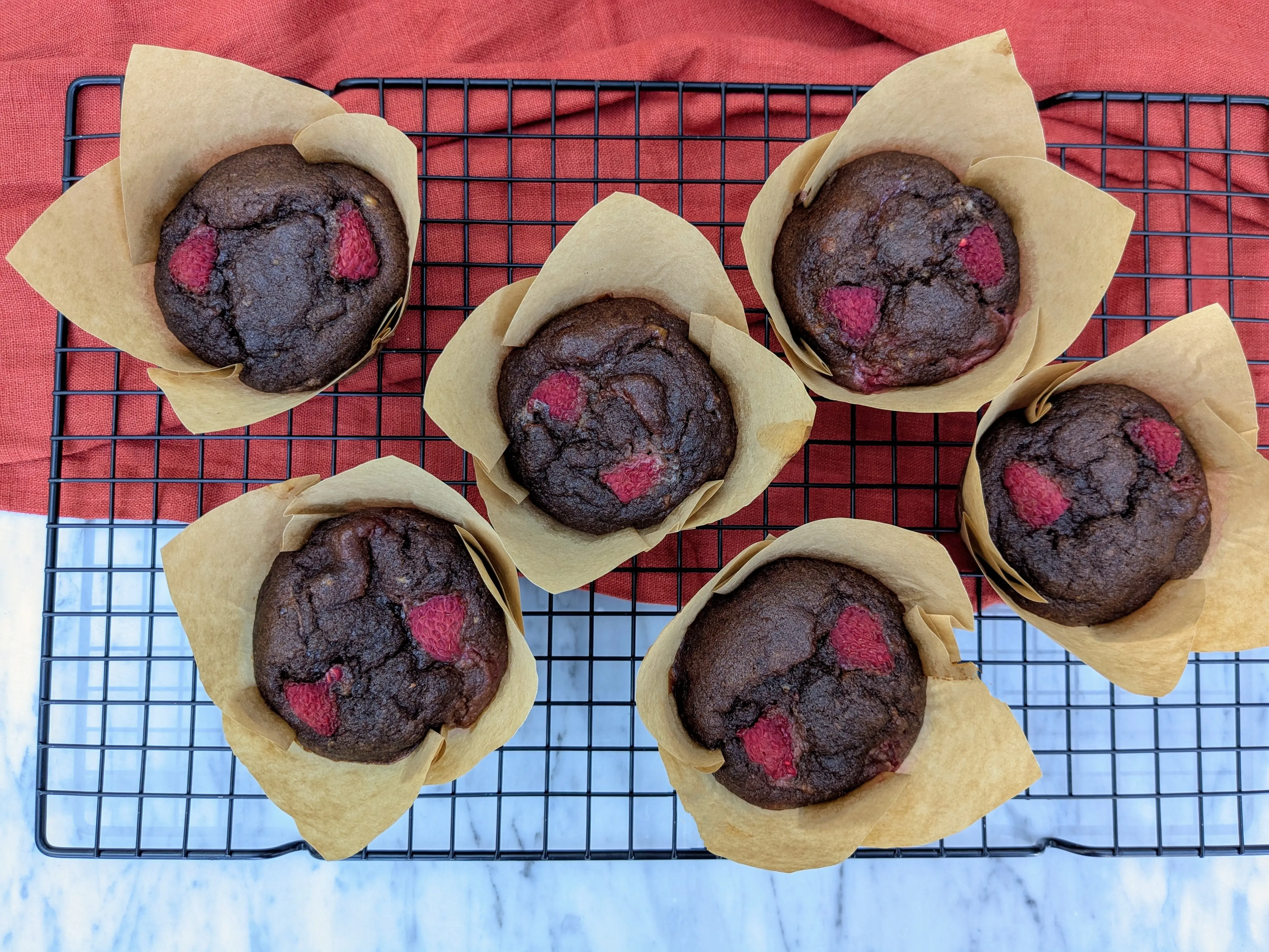 Raspberry chocolate muffins