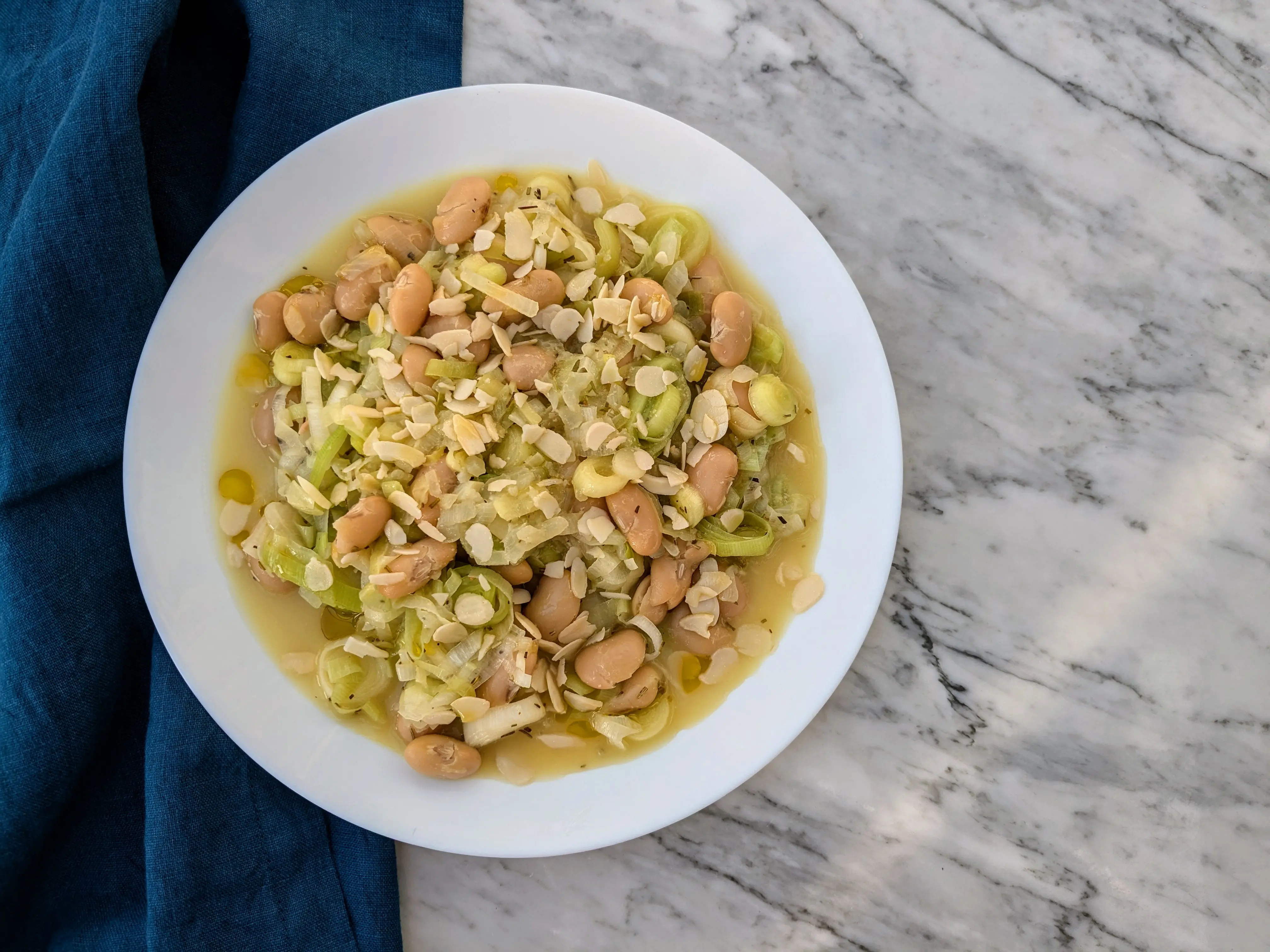 Vegan leek and butter beans stew
