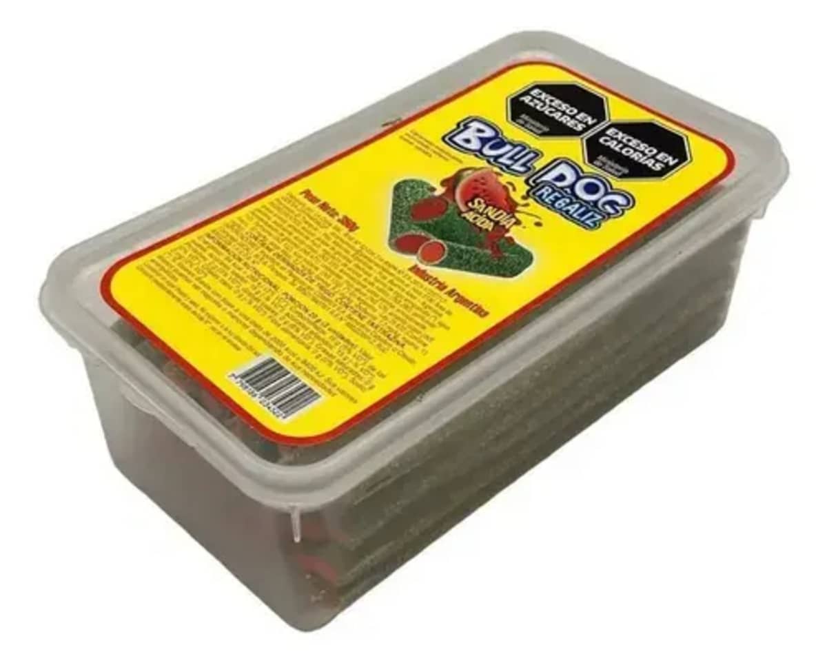 Caramelo Bull Dog Regaliz Sandia Pote 360g