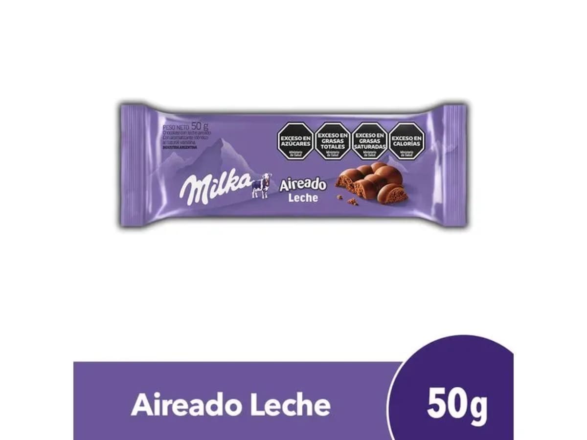 Chocolate Milka Aireado Negro 50g