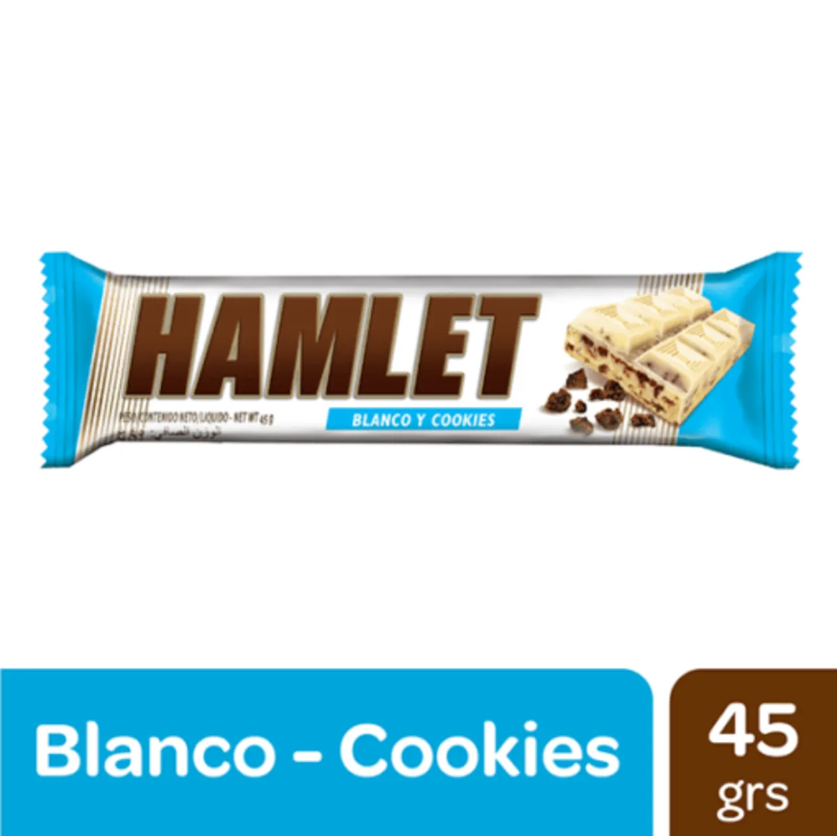 Chocolate Hamlet Blanco y Cookies 40g