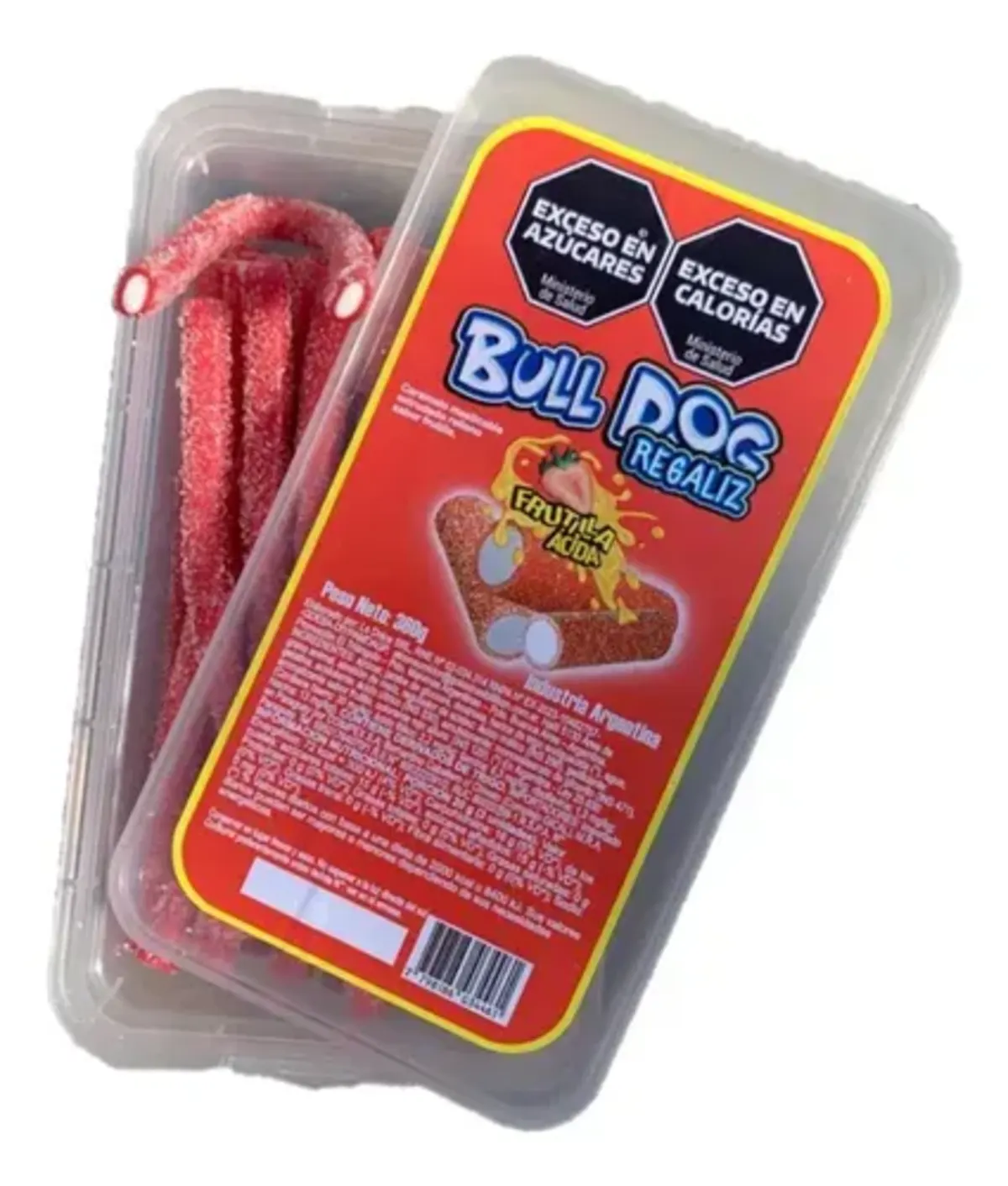 Caramelo Bull Dog Regaliz Frutilla Pote 360g