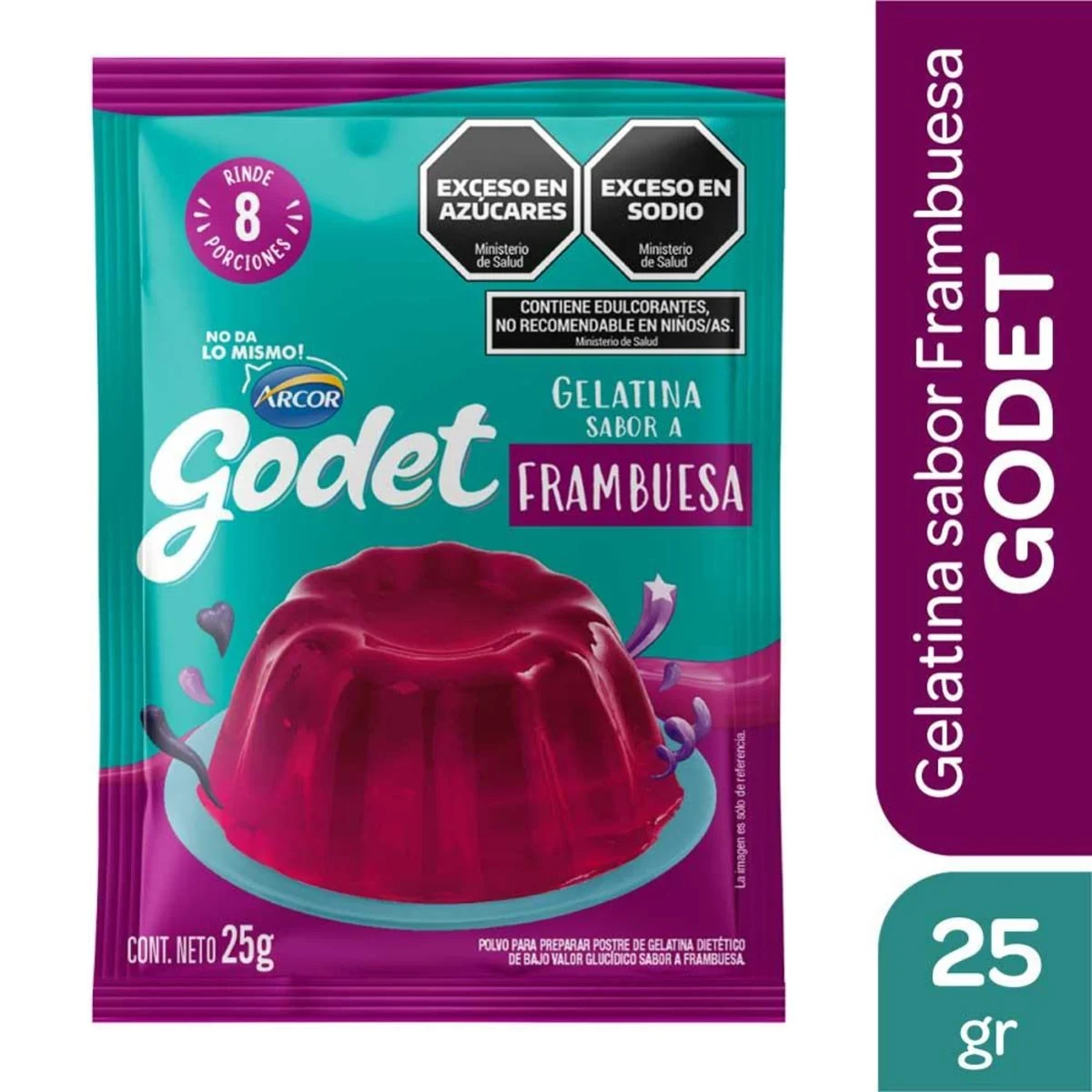 Gelatina Frambuesa Godet 25g