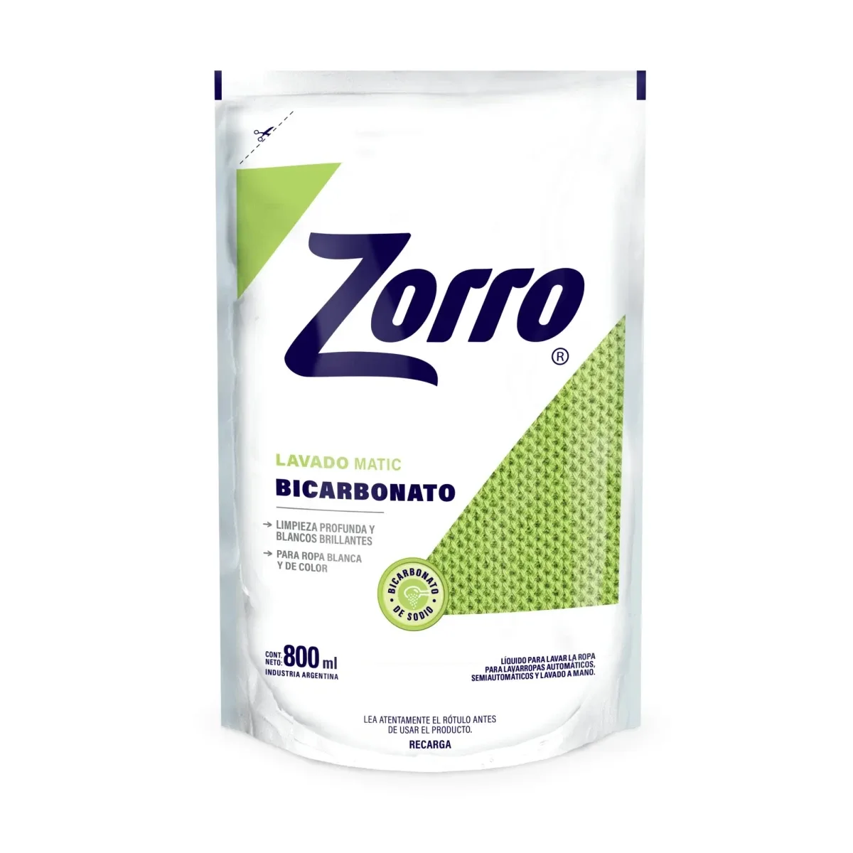 Jabon Zorro Liquido Bicarbonato 800ml
