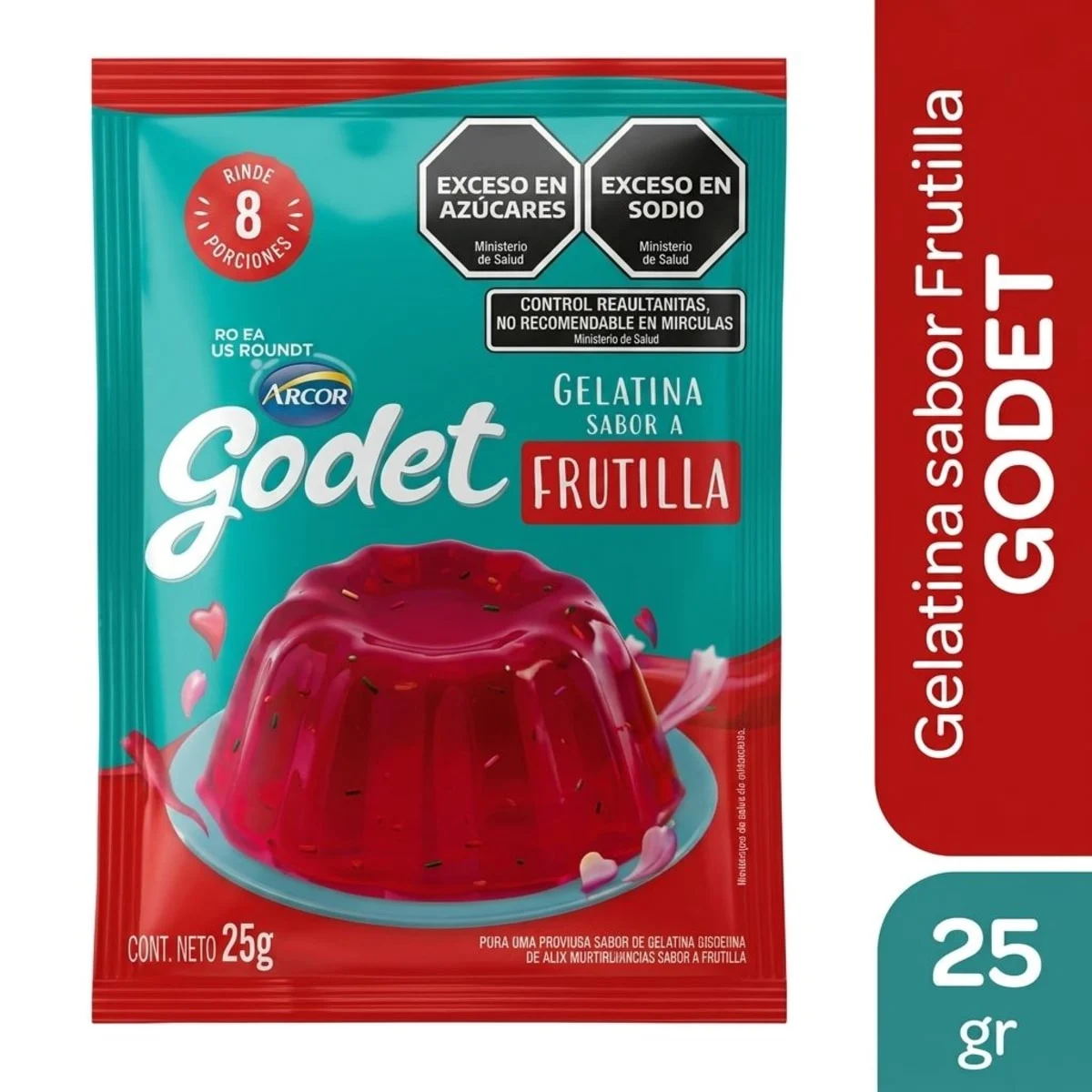Gelatina Frutilla Godet 25g