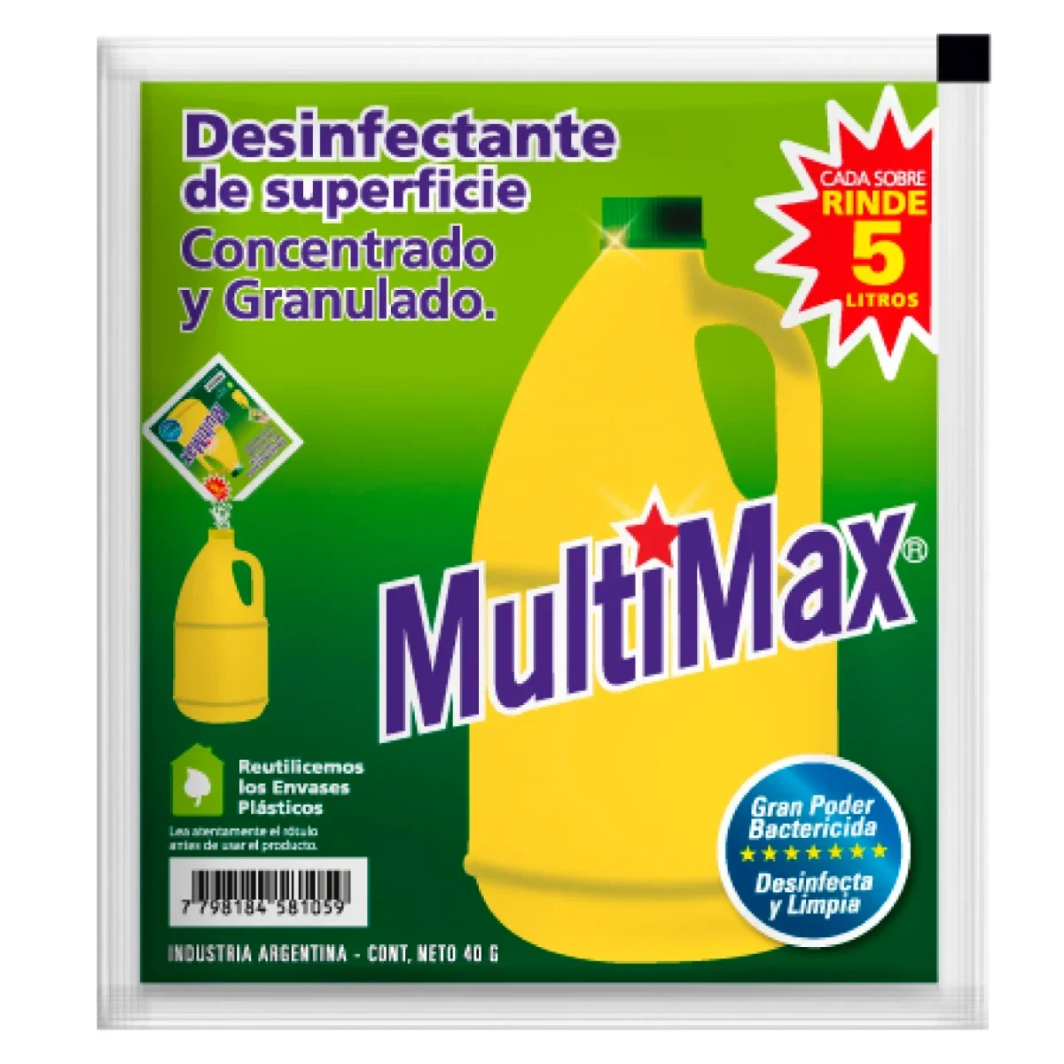 Lavandina En Polvo Multimax Concentrado