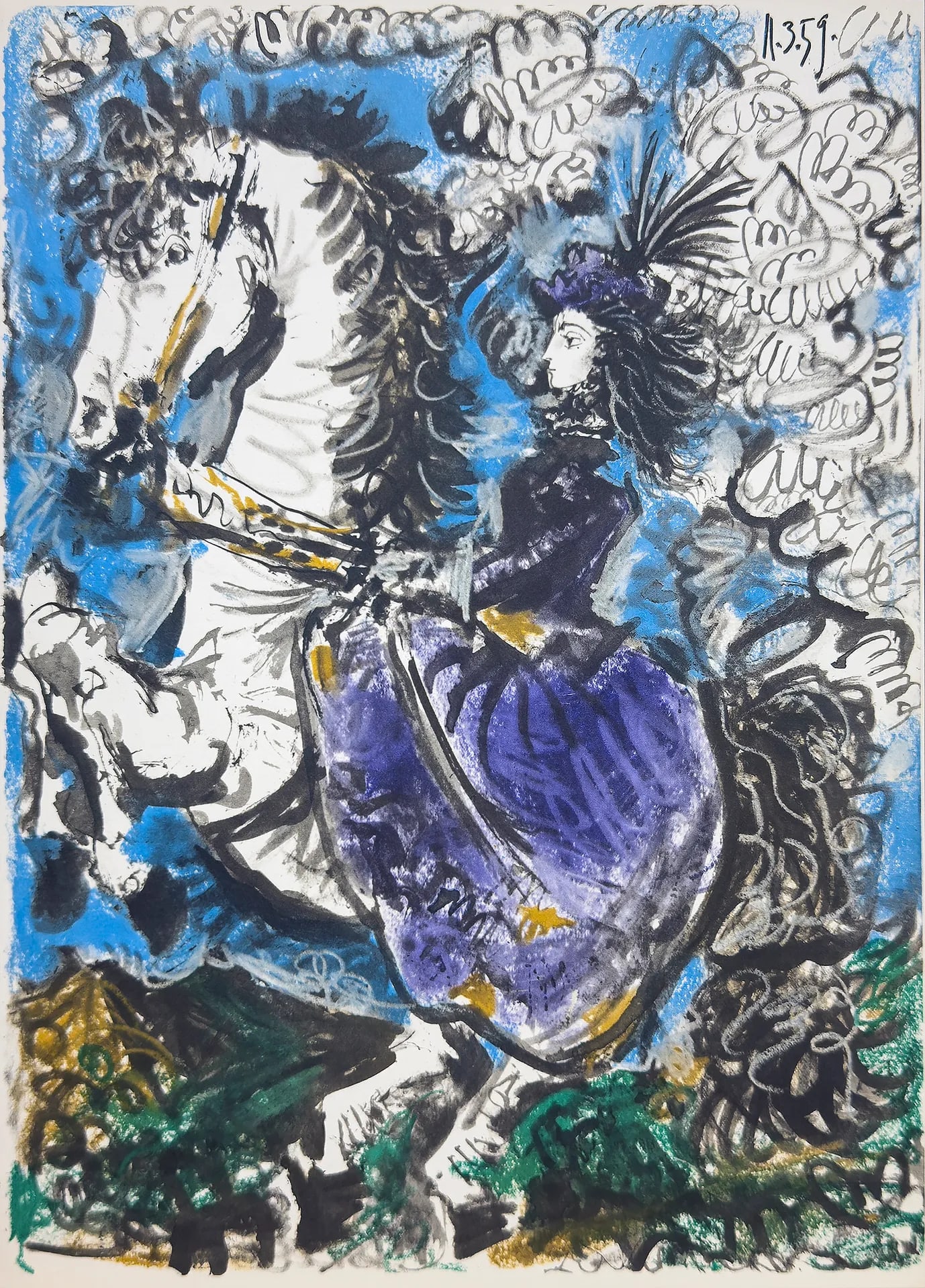 Jacqueline en un Caballo by Pablo Picasso