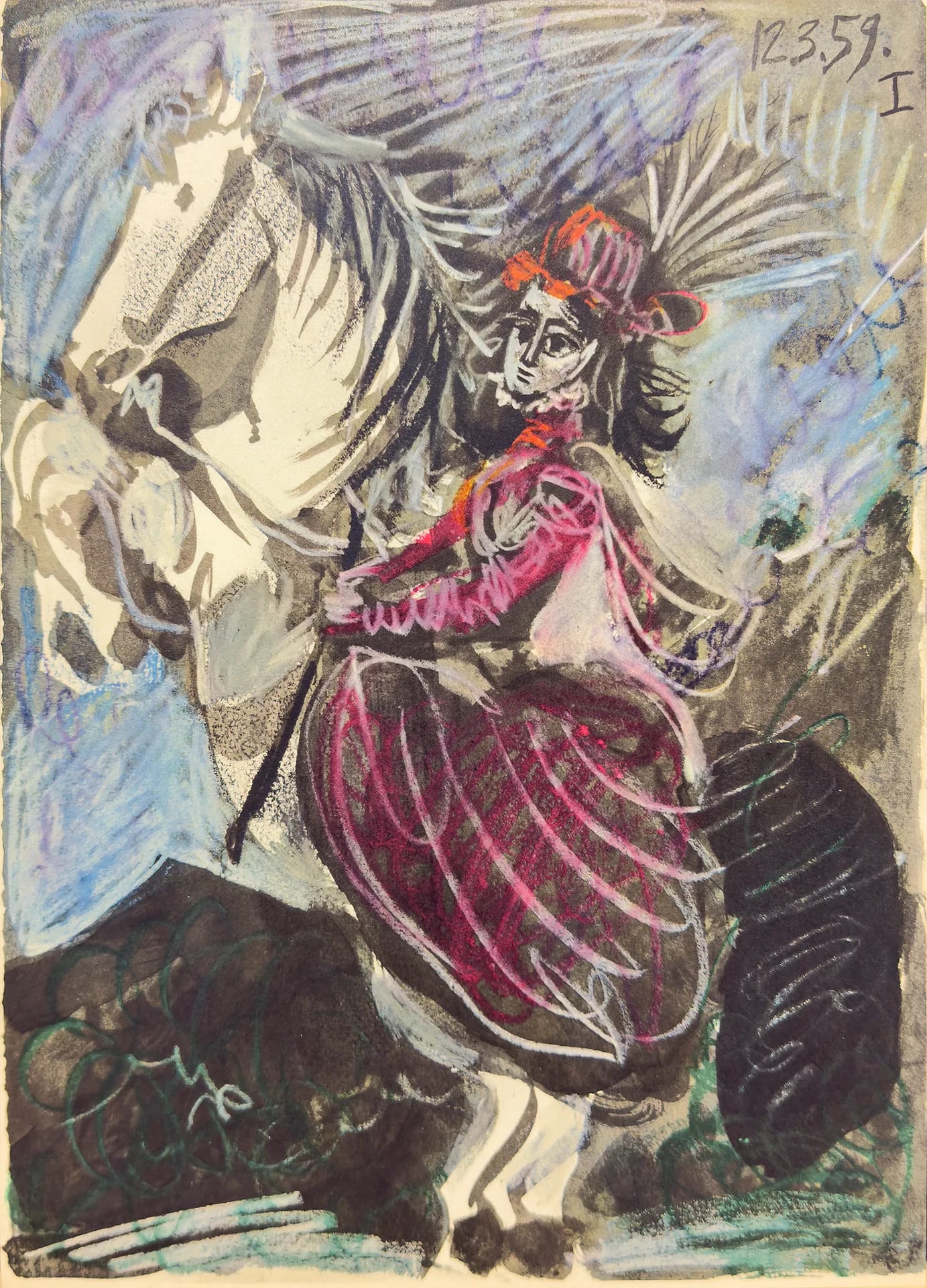 Jacqueline en un Caballo I by Pablo Picasso