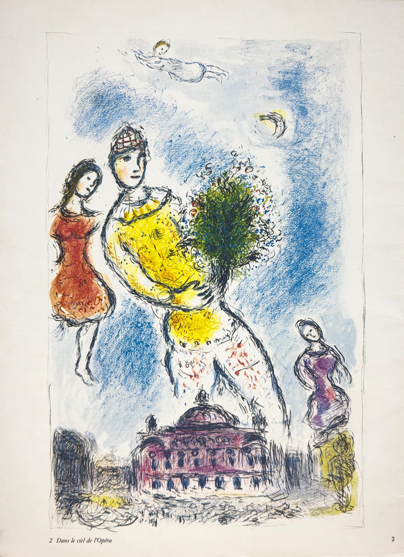 Dans le Ciel de L'Opera by Marc Chagall