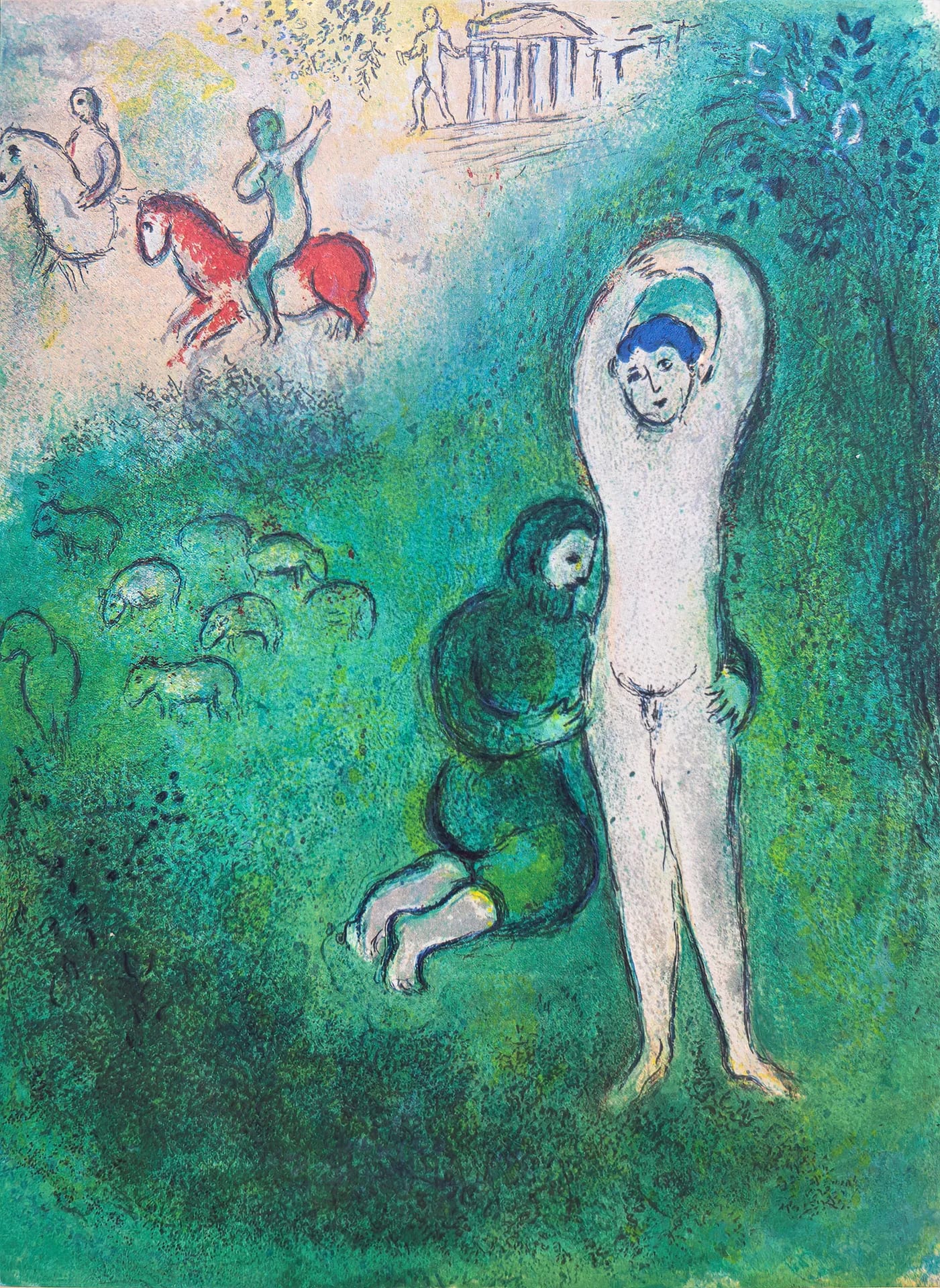 Daphnis and Gnathon by Marc Chagall