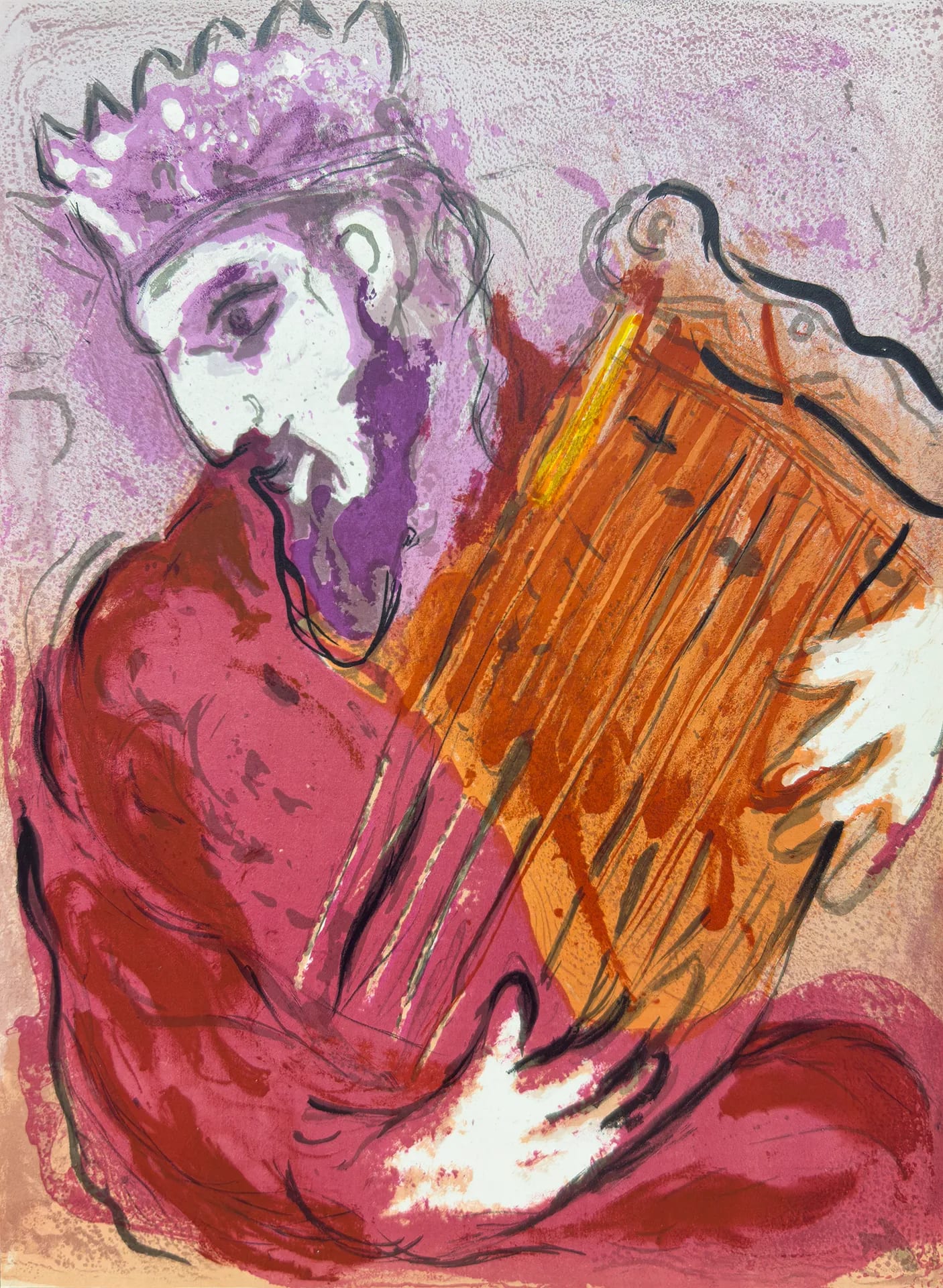 David and his Harp by Marc Chagall
