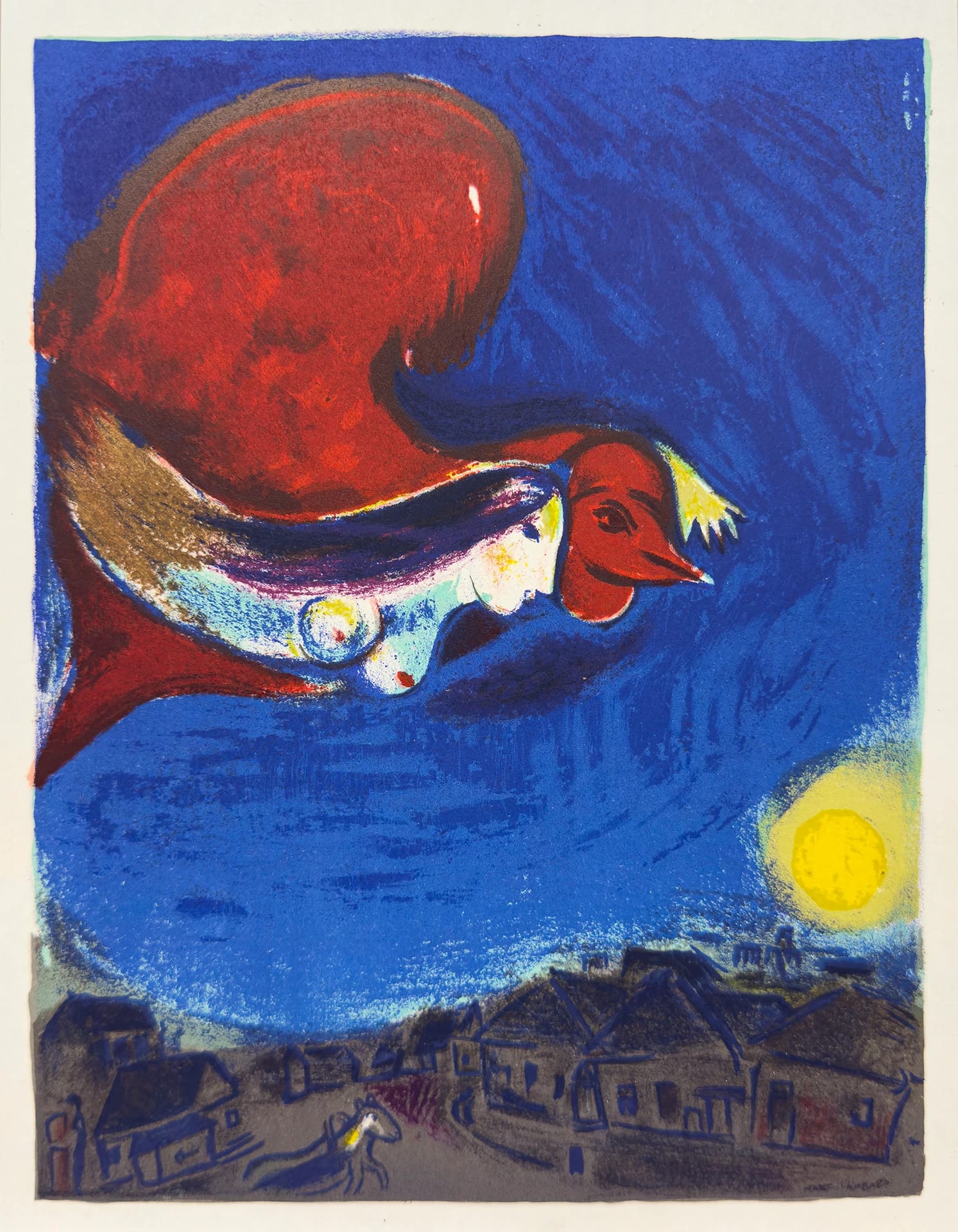 Femme au coq rouge by Marc Chagall
