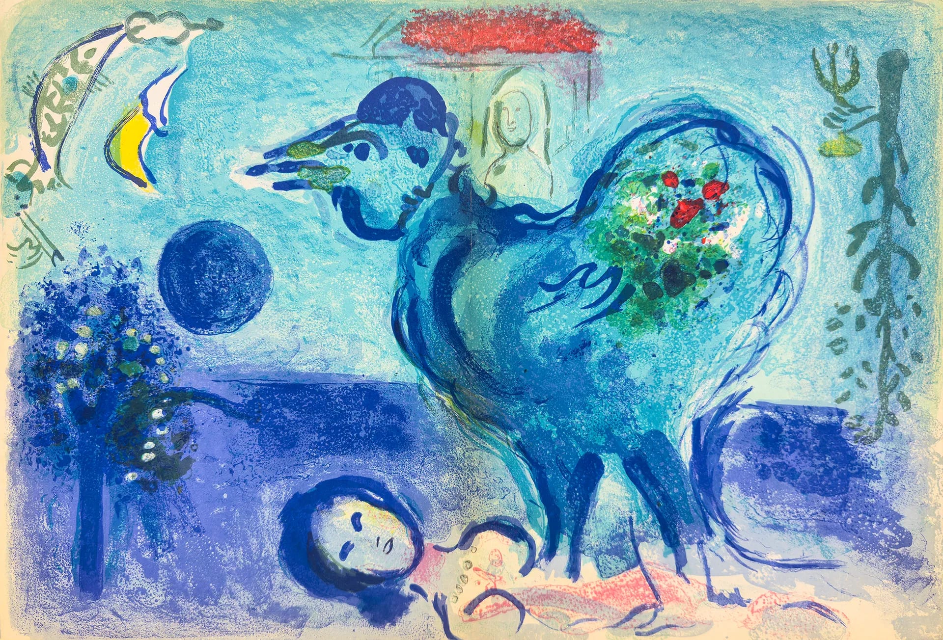 Landscape with Rooster by Marc Chagall