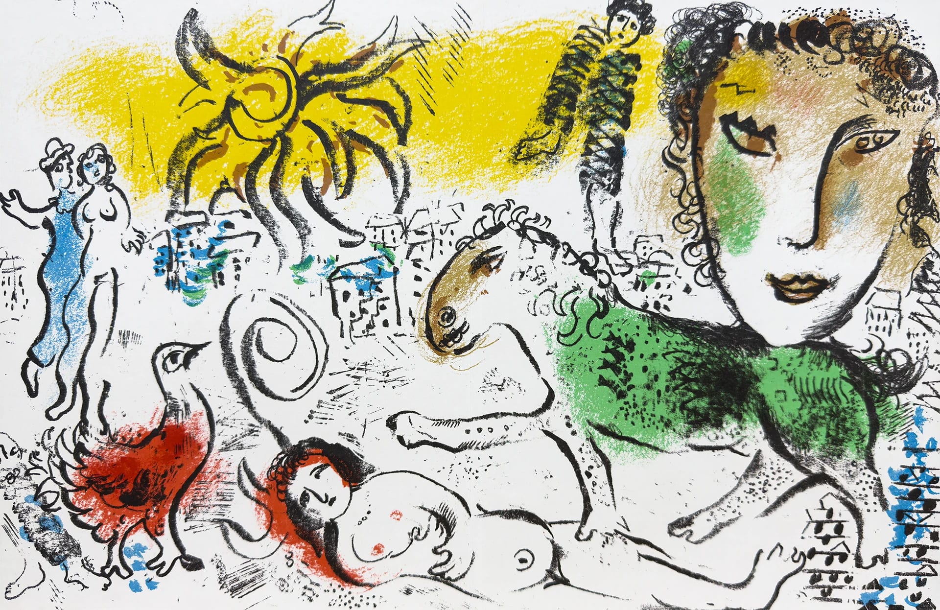 Le cheval vert au soleil by Marc Chagall