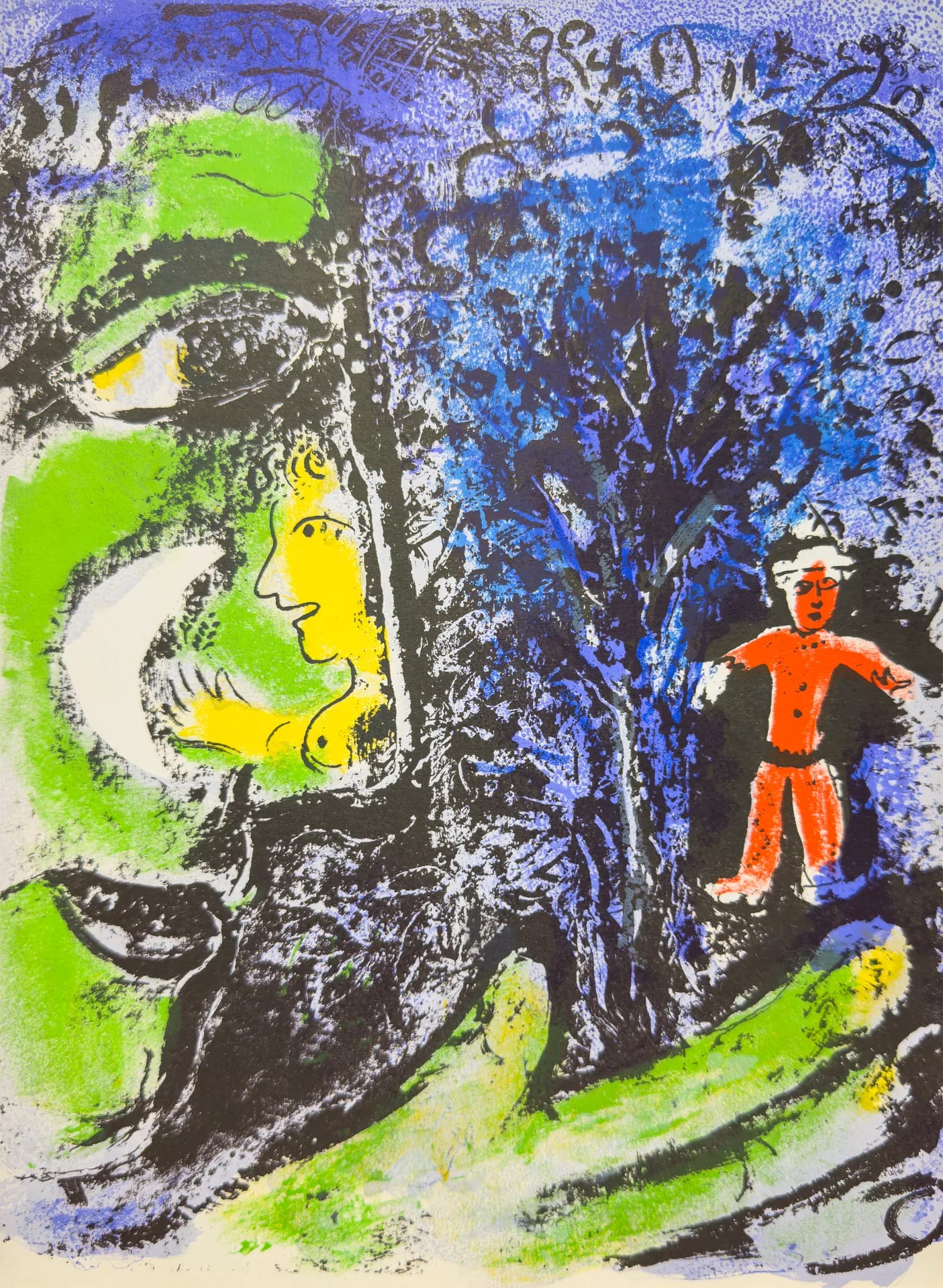 Profile and Red Child by Marc Chagall