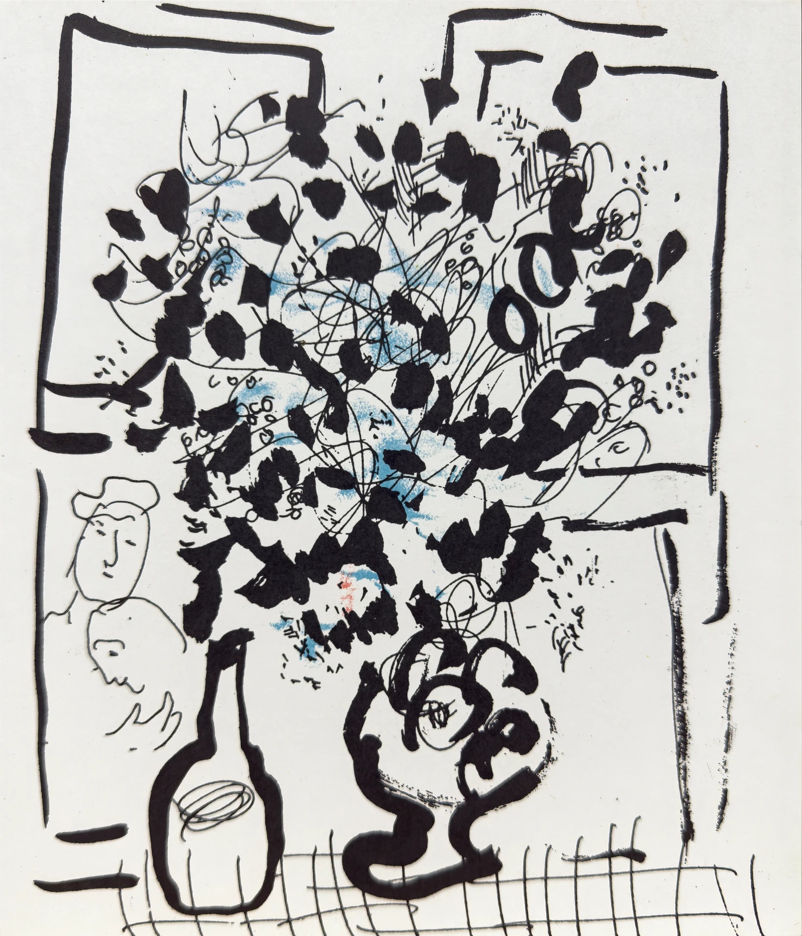 The Black and Blue Bouquet by Marc Chagall