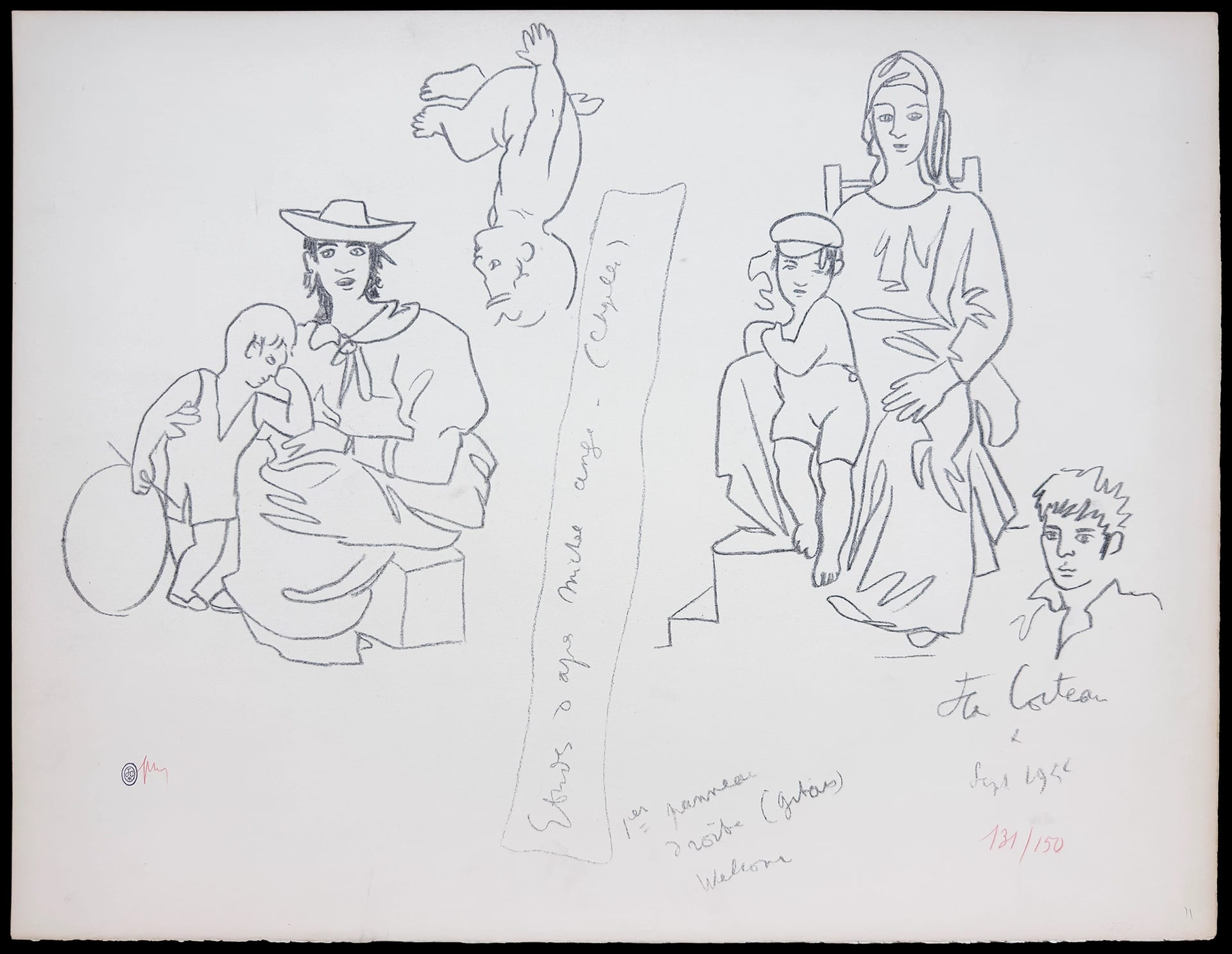 Etude d’apres Michel Ange (chapelle) by Jean Cocteau