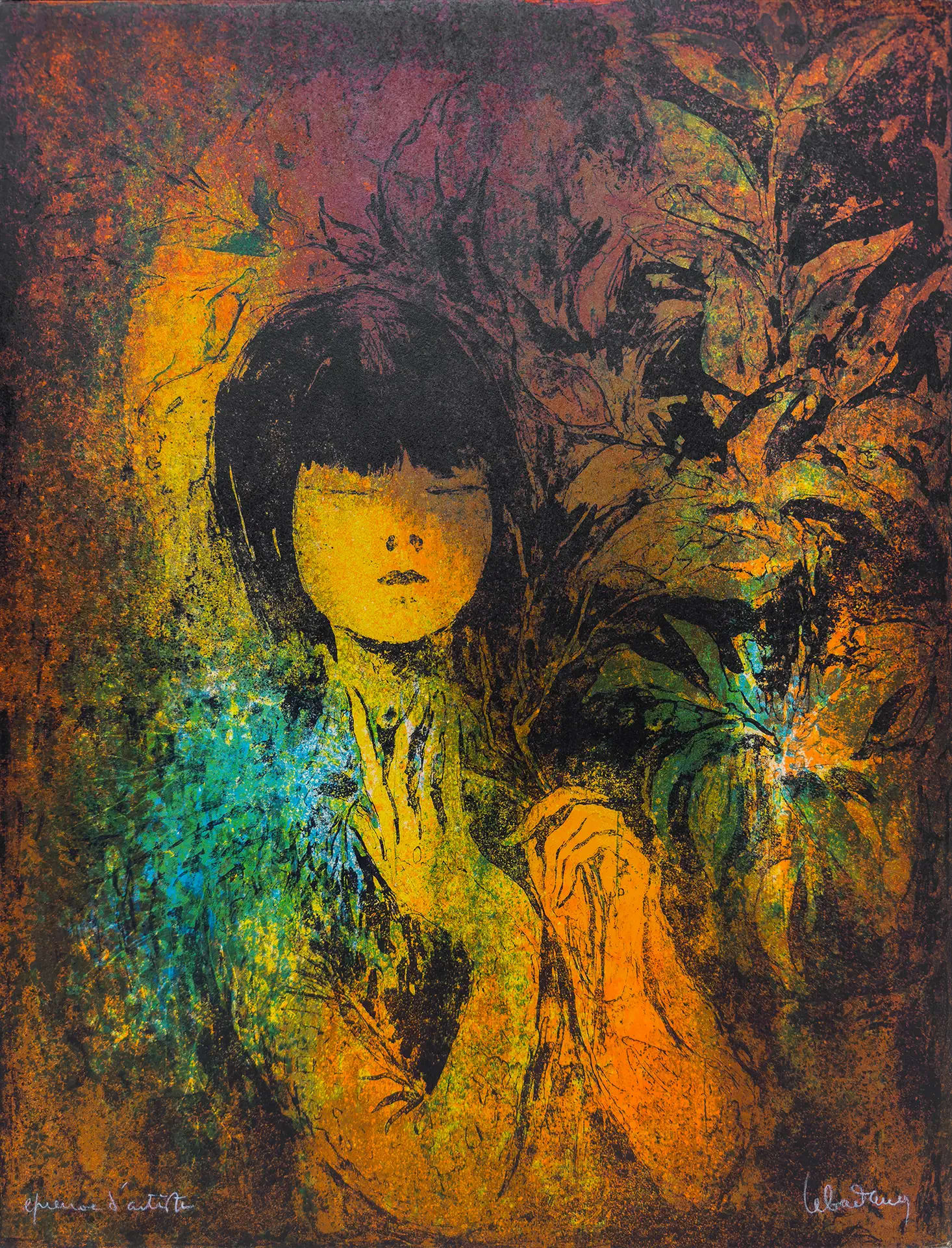 Fille au Bouquet by Lebadang