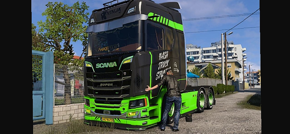 МОД Scania S Lime skin v1.0 ДЛЯ EURO TRUCK SIMULATOR 2