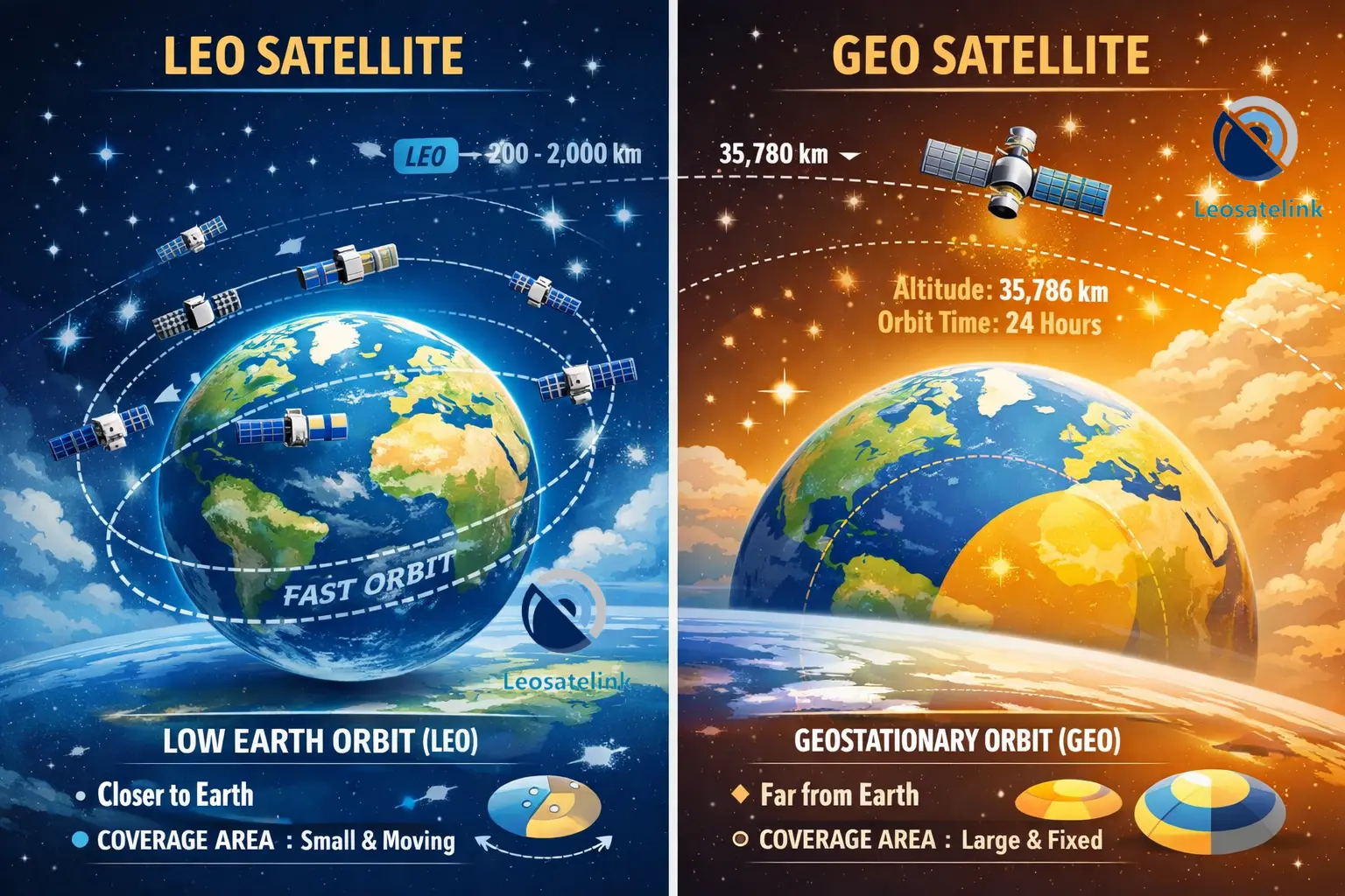 Perbandingan Satelit LEO dan GEO