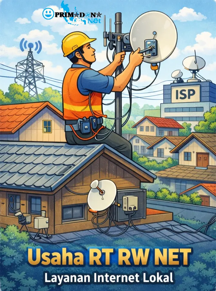 Ilustrasi usaha RT RW Net berbasis komunitas