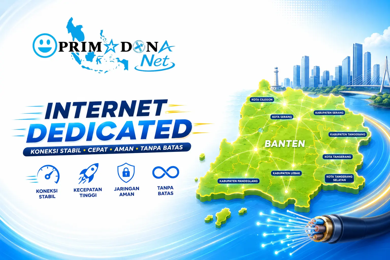 Internet Dedicated Serang - ISP Serang - Provider Internet Serang Jaringan PRIMADONA Net