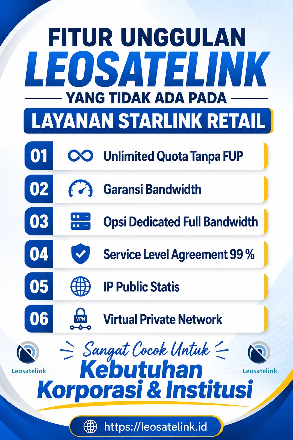 Fitur Unggulan Leosatelink sebagai Reseller Starlink Indonesia dan provider internet custom