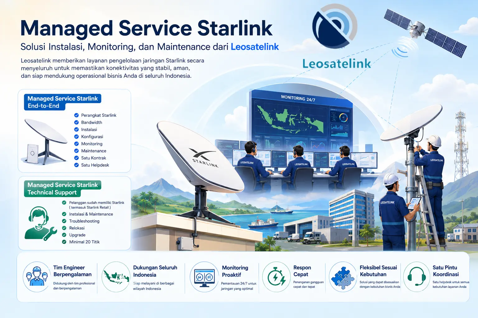 layanan managed service starlink dari Leosatelink