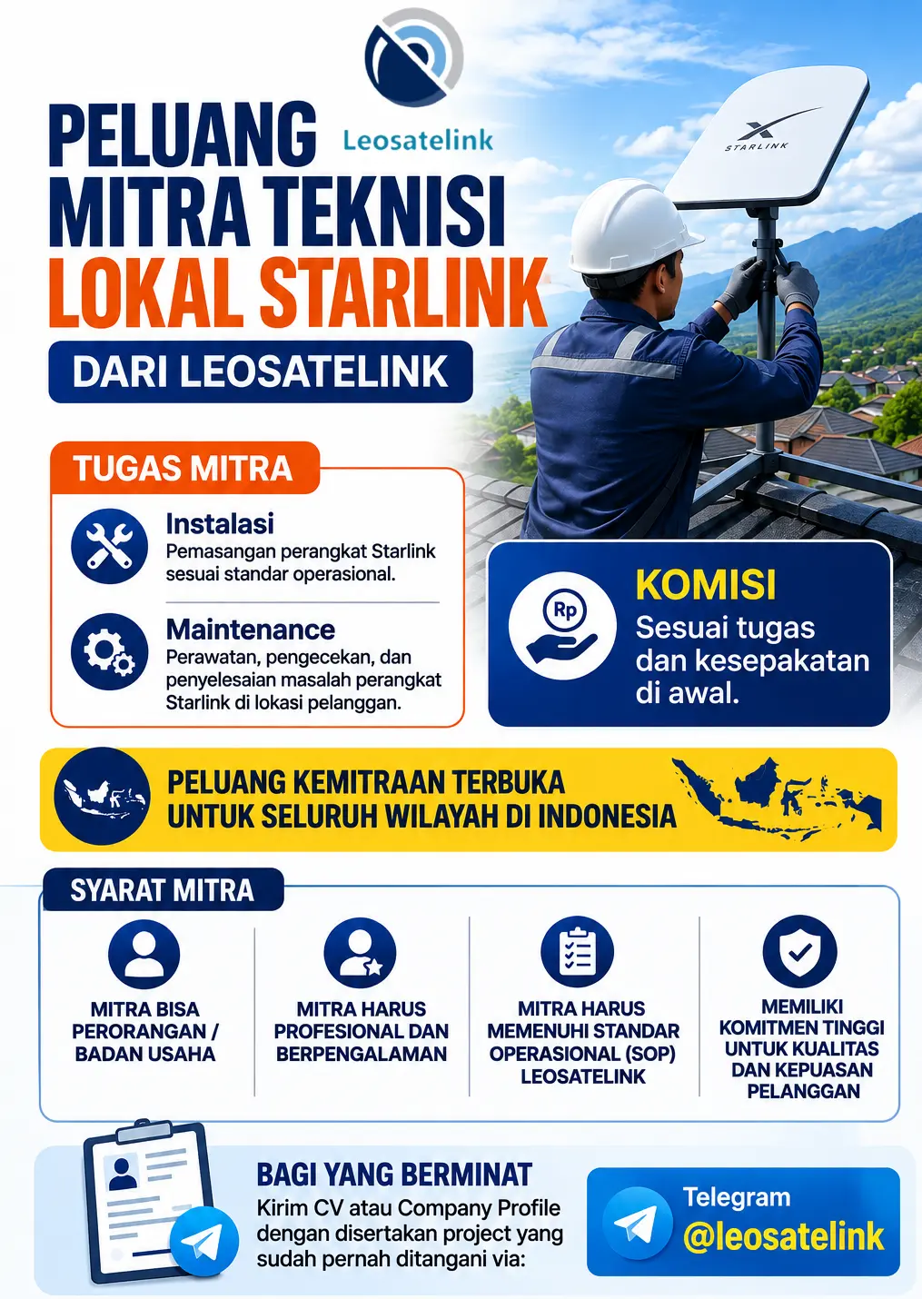 peluang teknisi lokal starlink
