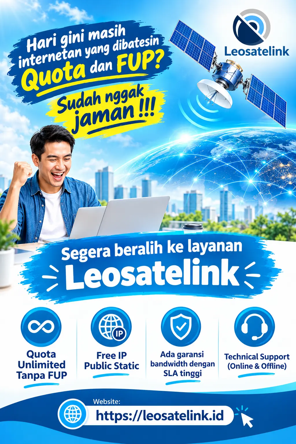 Leosatelink Penyedia L:ayanan Internet Unlimited Tanpa FUP