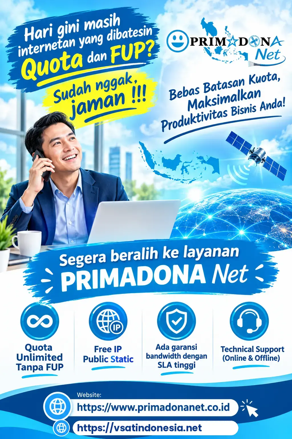 PRIMADONA Net solusi internet unlimited tanpa FUP