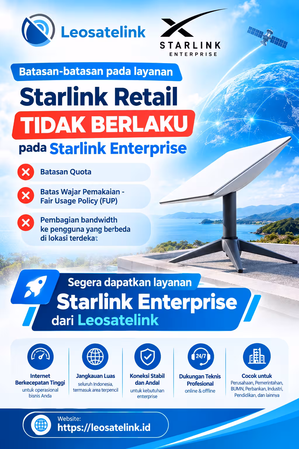 Keunggulan Starlink Enterprise Leosatelink
