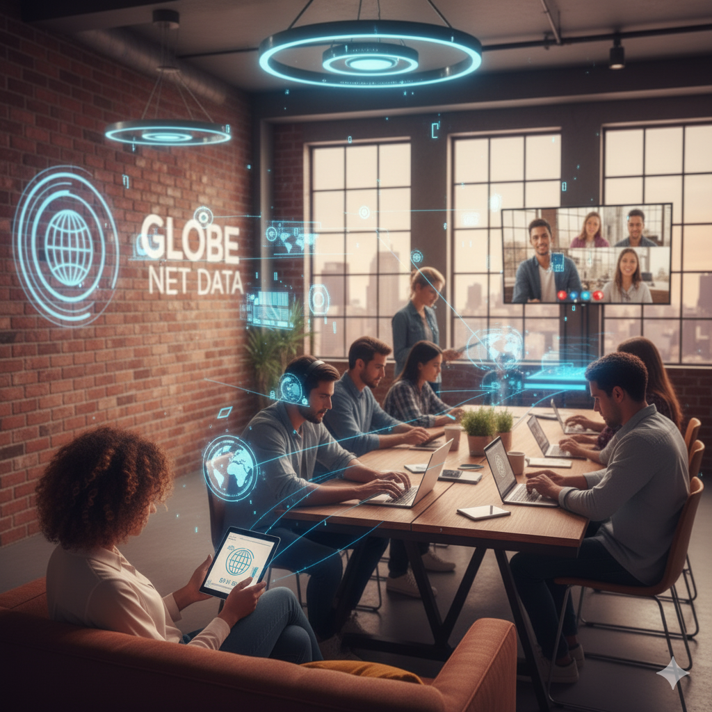 Team using data services