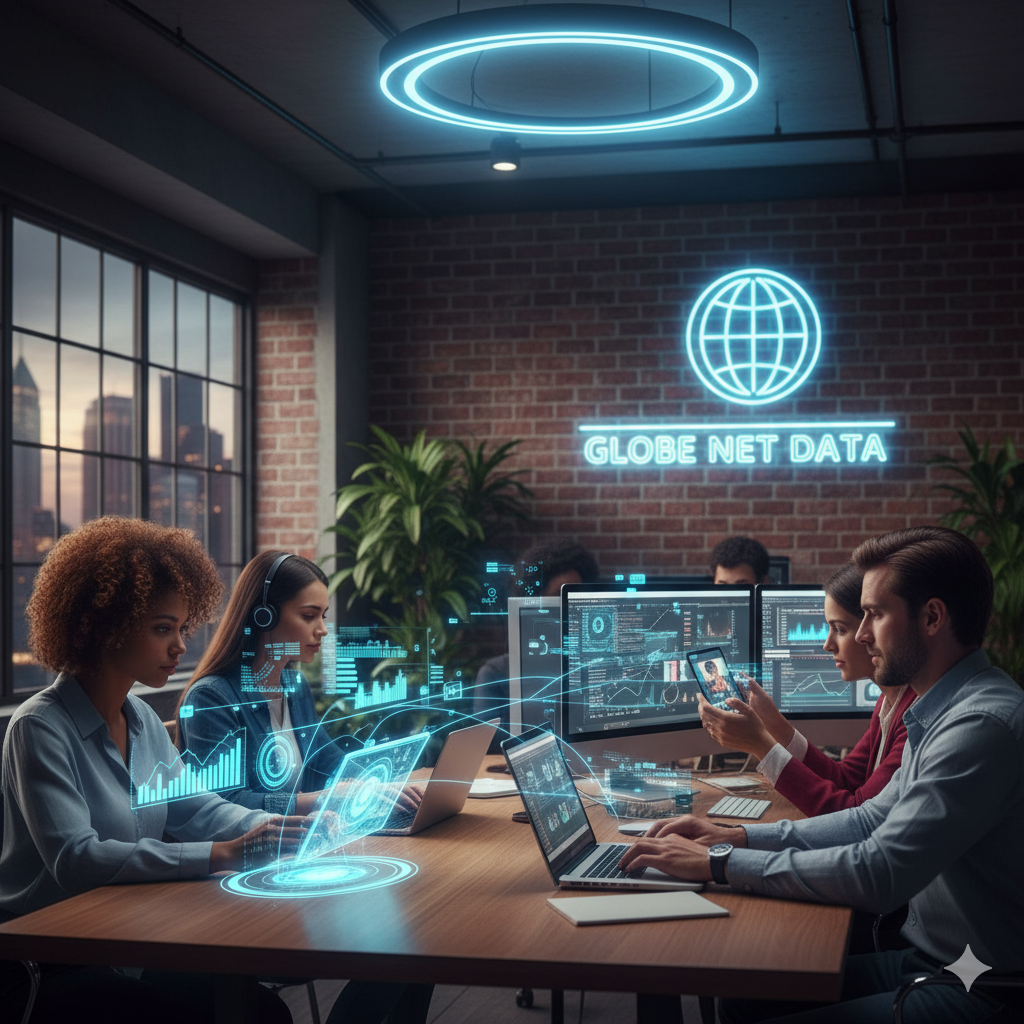 Team using data services