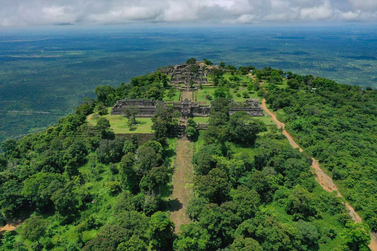 The long causeway of Preah Vihear Temple leading to the fourth gopura.