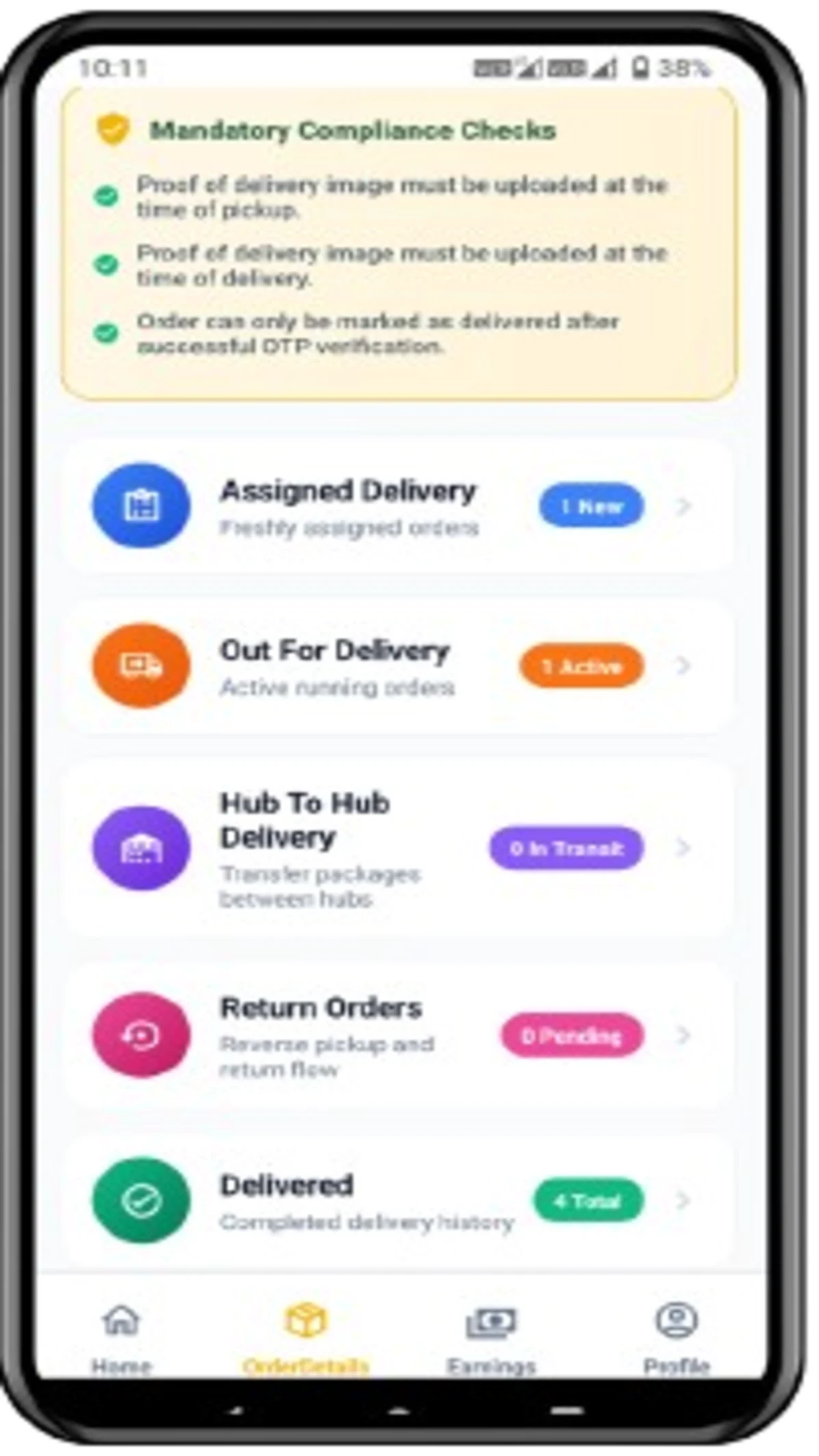 Shipment History & Live Track Widget