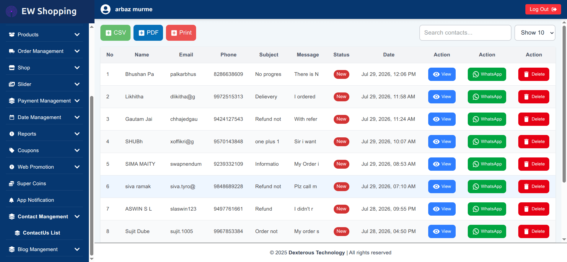 Customer CRM & Inquiries