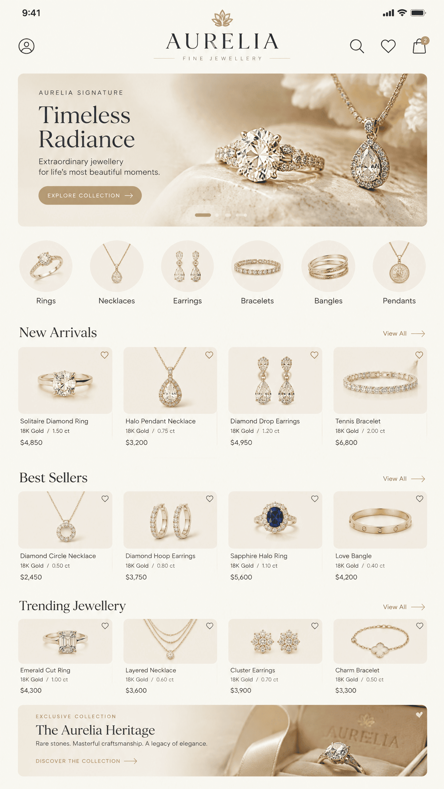 Luxury Jewelry Storefront & Collections