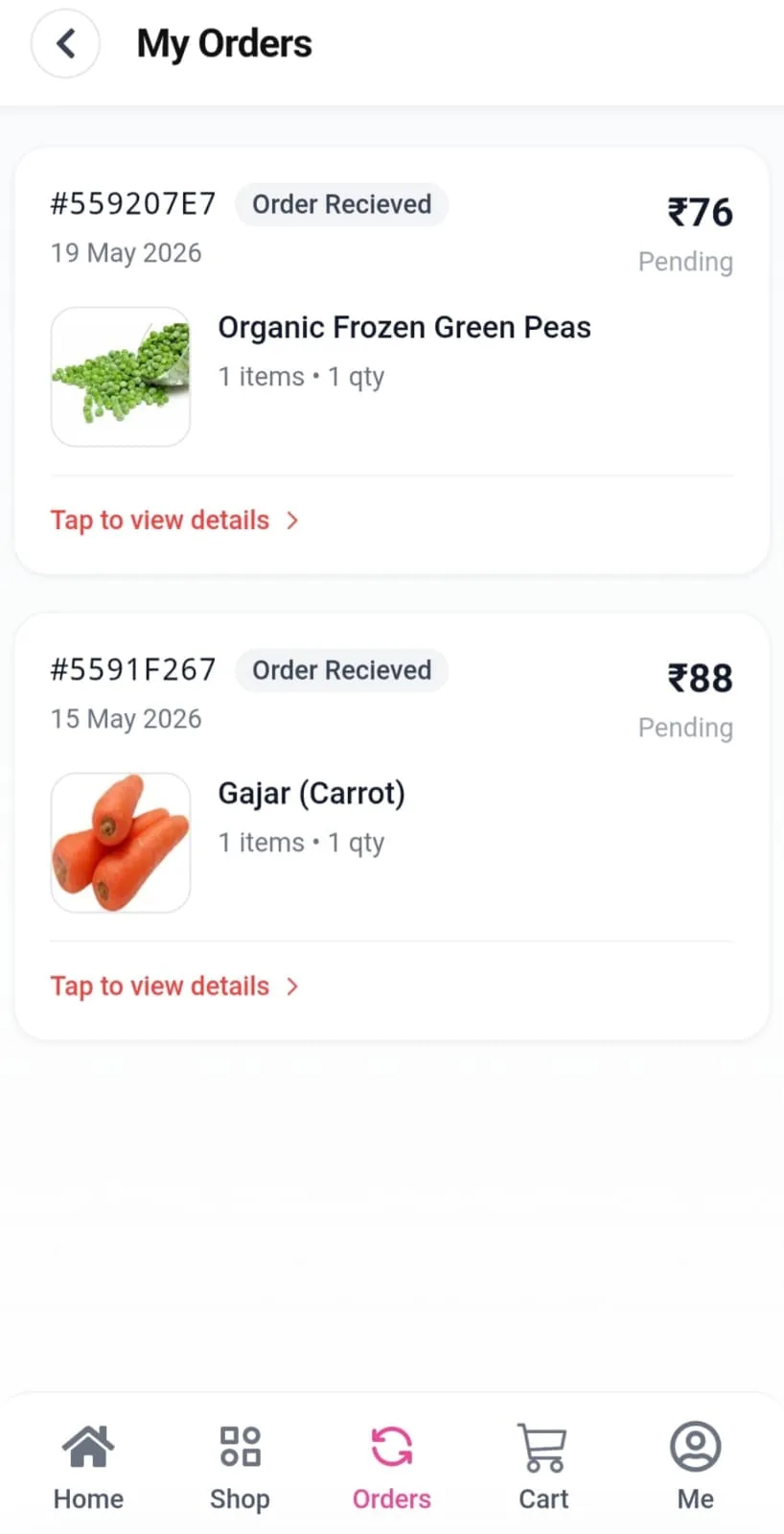 Live Order Status